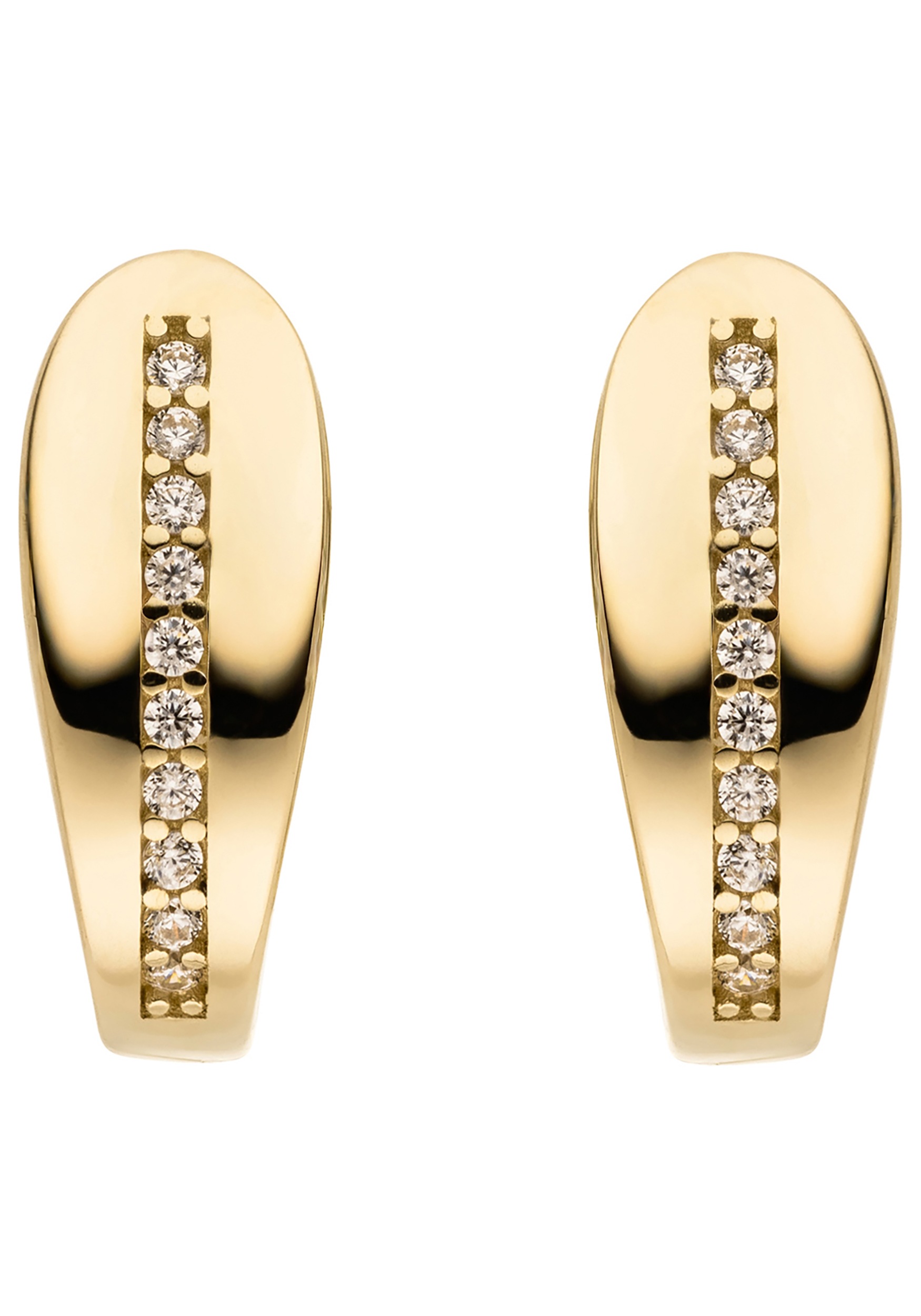 JOBO Paar Creolen »Ohrringe 13 mm« 8 Karat 333 Gold mit 20 Zirkonia
