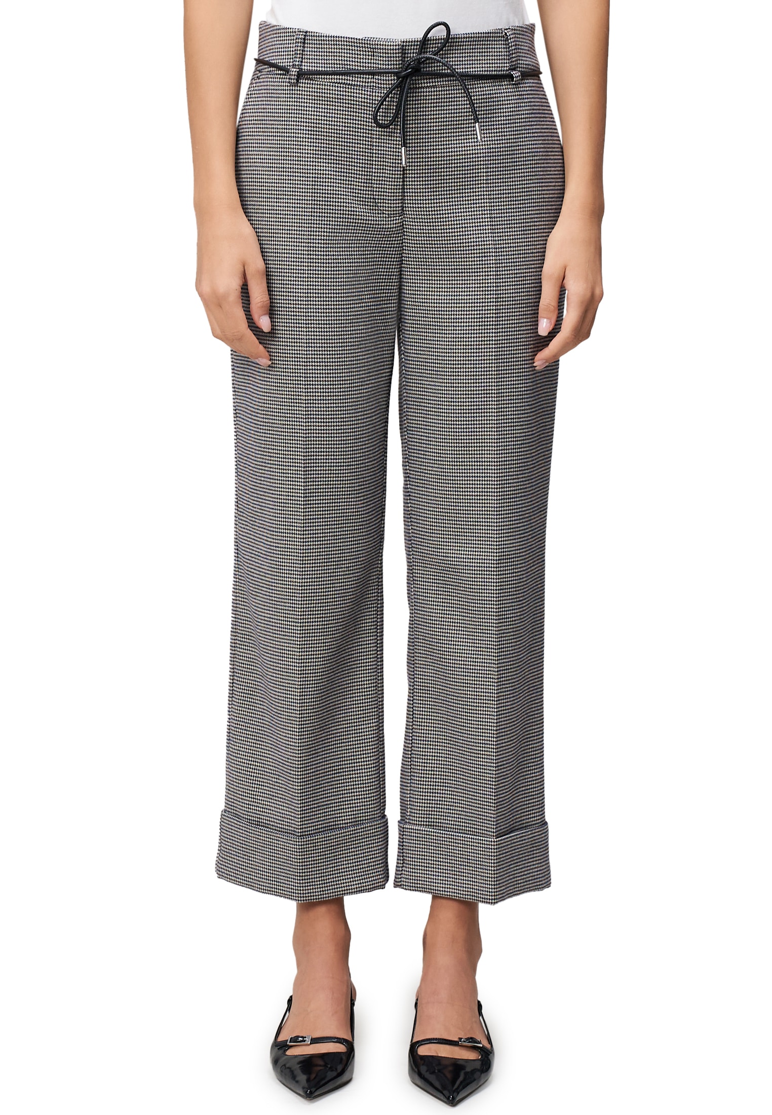 Zero Stoffhose "zero Damen Hose kariert mit Umschlag", Gürtel günstig online kaufen