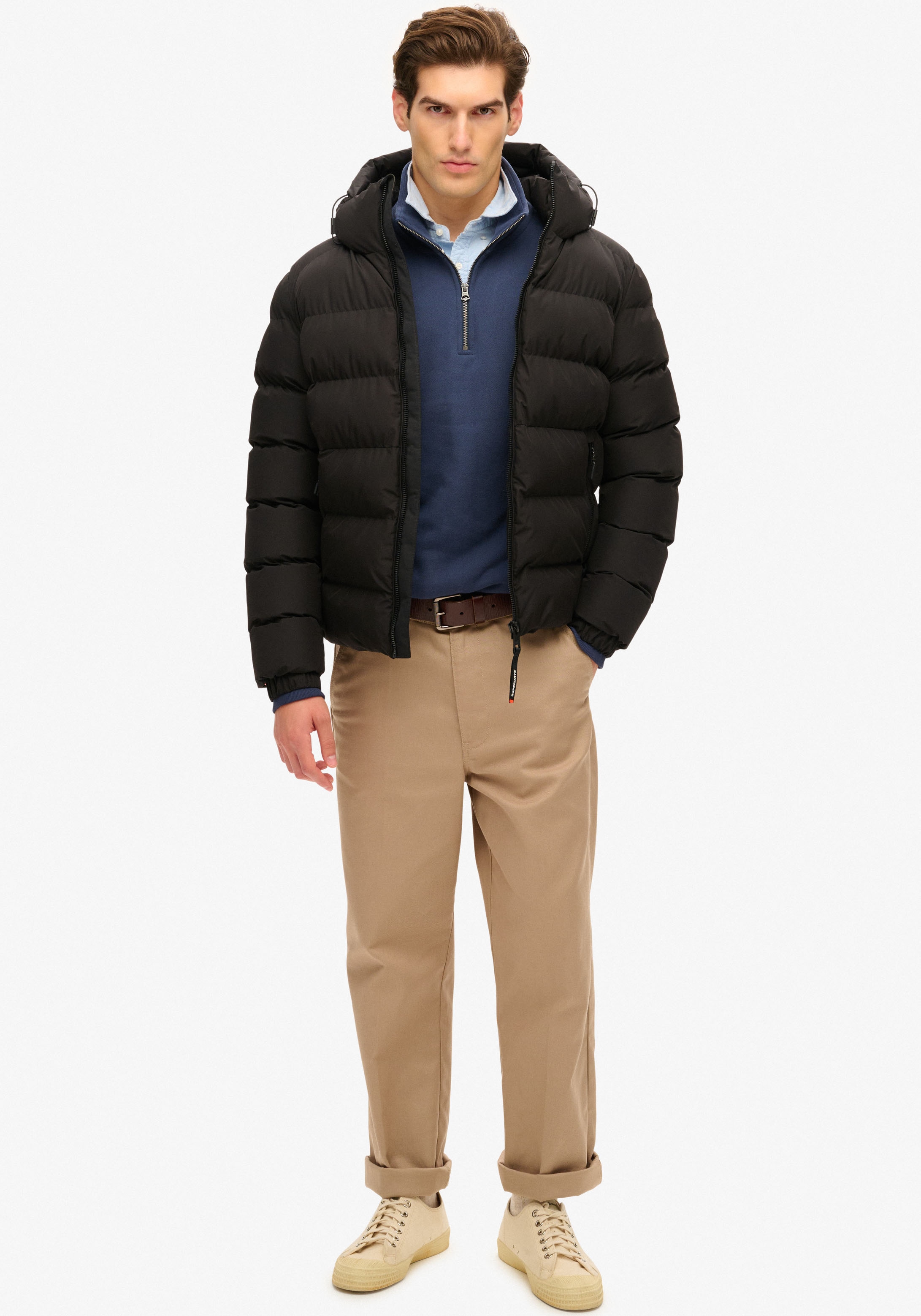 Superdry Steppjacke »HOODED SPORTS PUFFER JACKET«, mit Kapuze