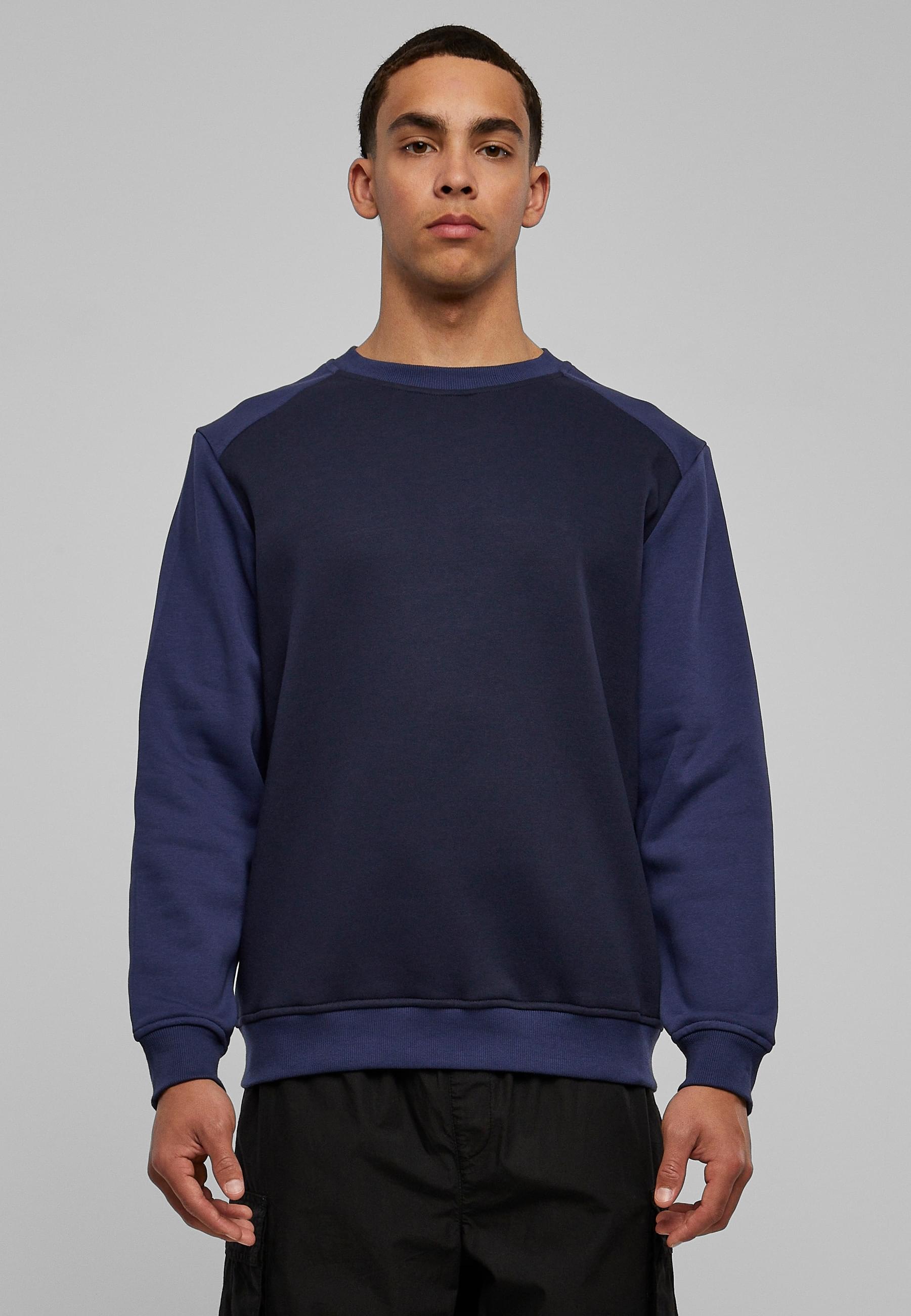 URBAN CLASSICS Rundhalspullover »Urban Classics Herren 2-Tone Fake Raglan Crew«, (1 tlg.)