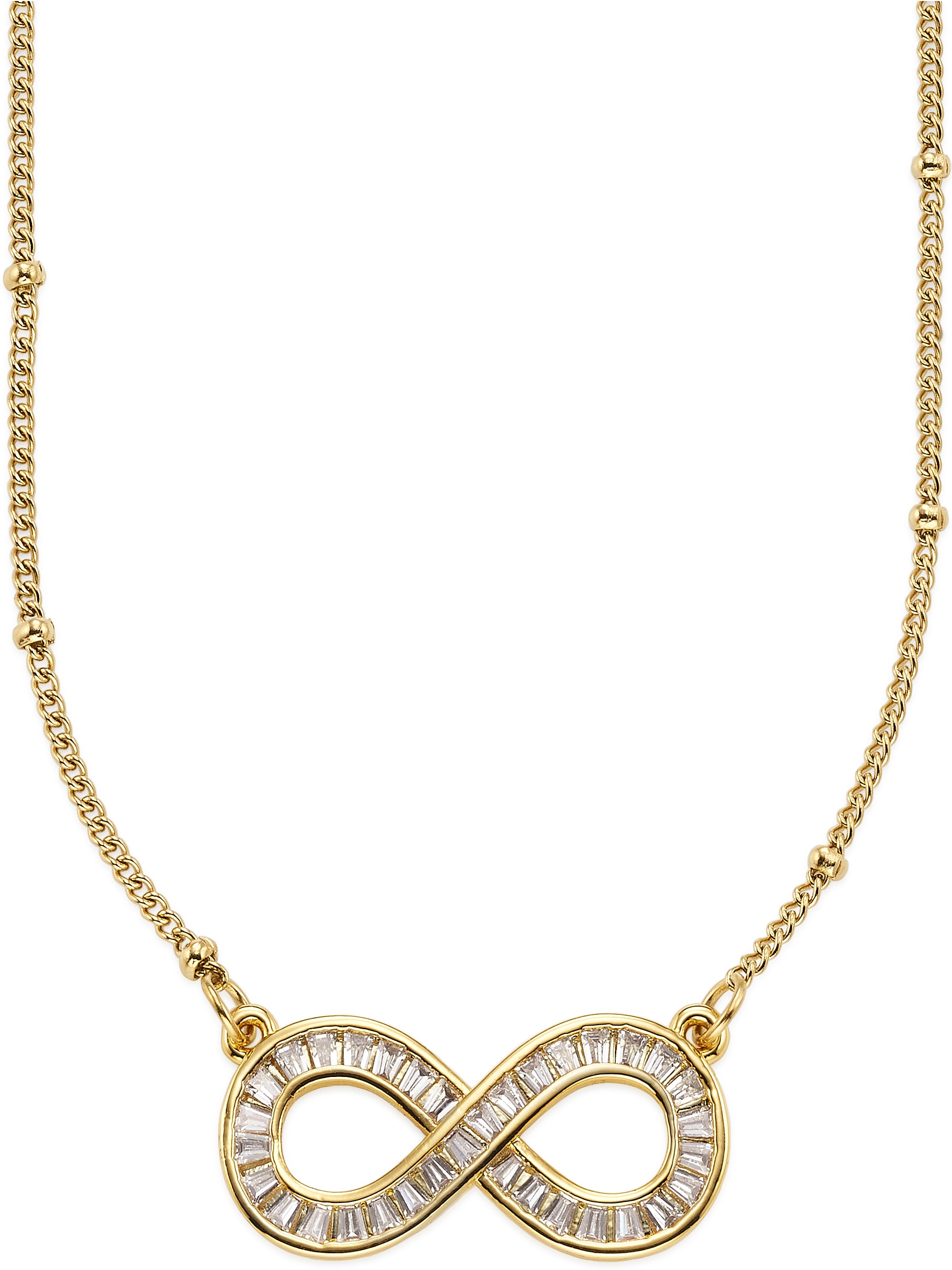 Bruno Banani Kette mit Anhänger »Edelstahlkette mit Unendlichkeitsanhänger / Infinity und Zirkonia weiß« mit Zirkonia (synth.)