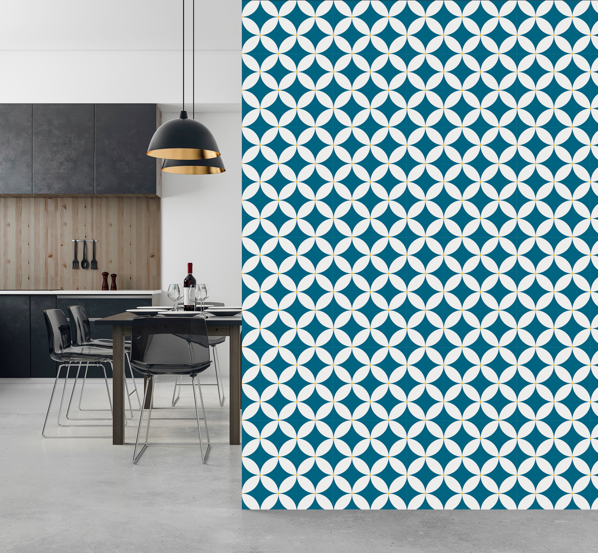 queence Vinyltapete »Payden«, gemustert-Farbverlauf-bedruckt-abstrakt, 90x250cm, selbstklebend, kinderleichte Anbringung, Sticker