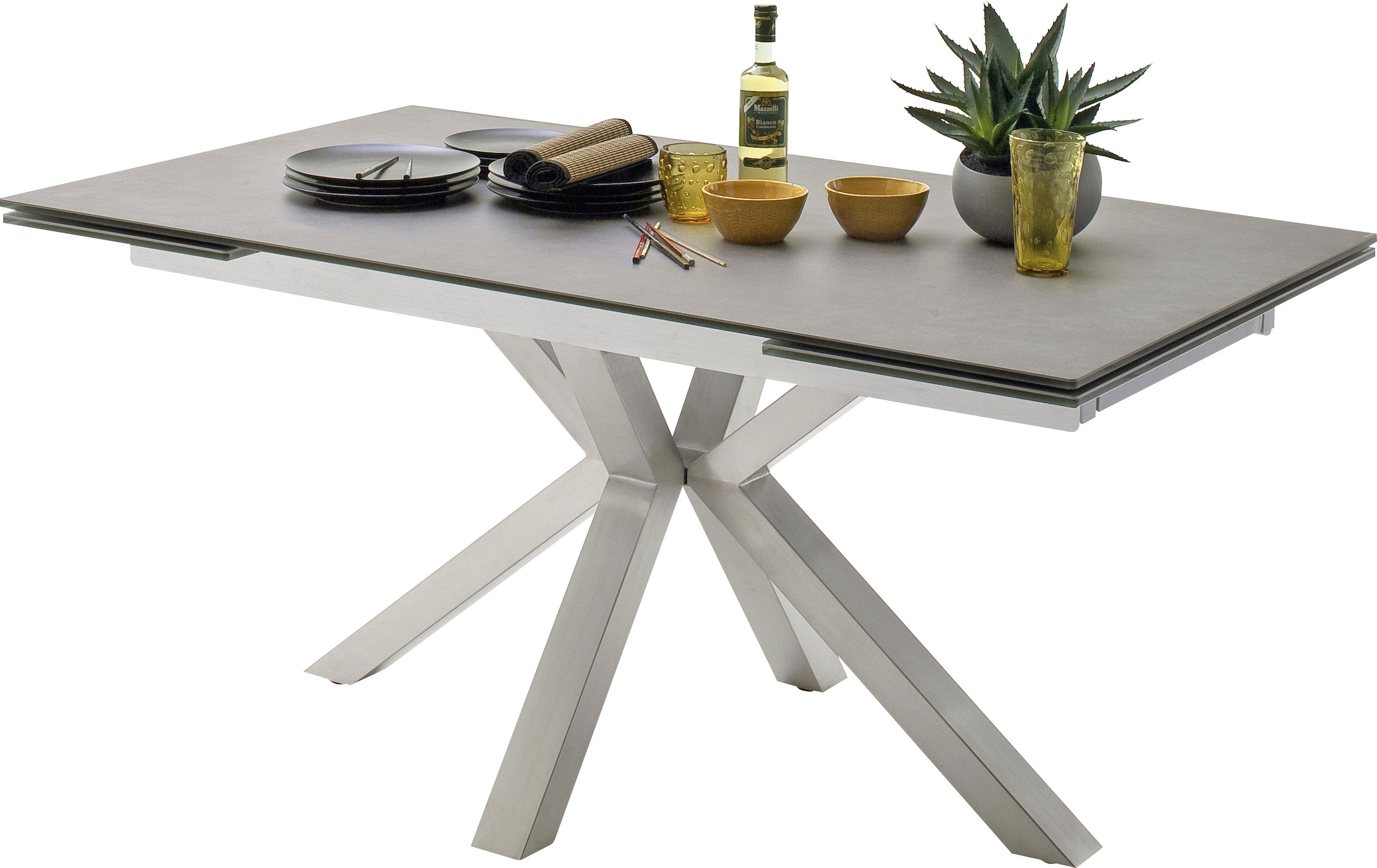 MCA furniture Esstisch »Nagano«, Esstisch Glas-Keramik mit Stirnauszug