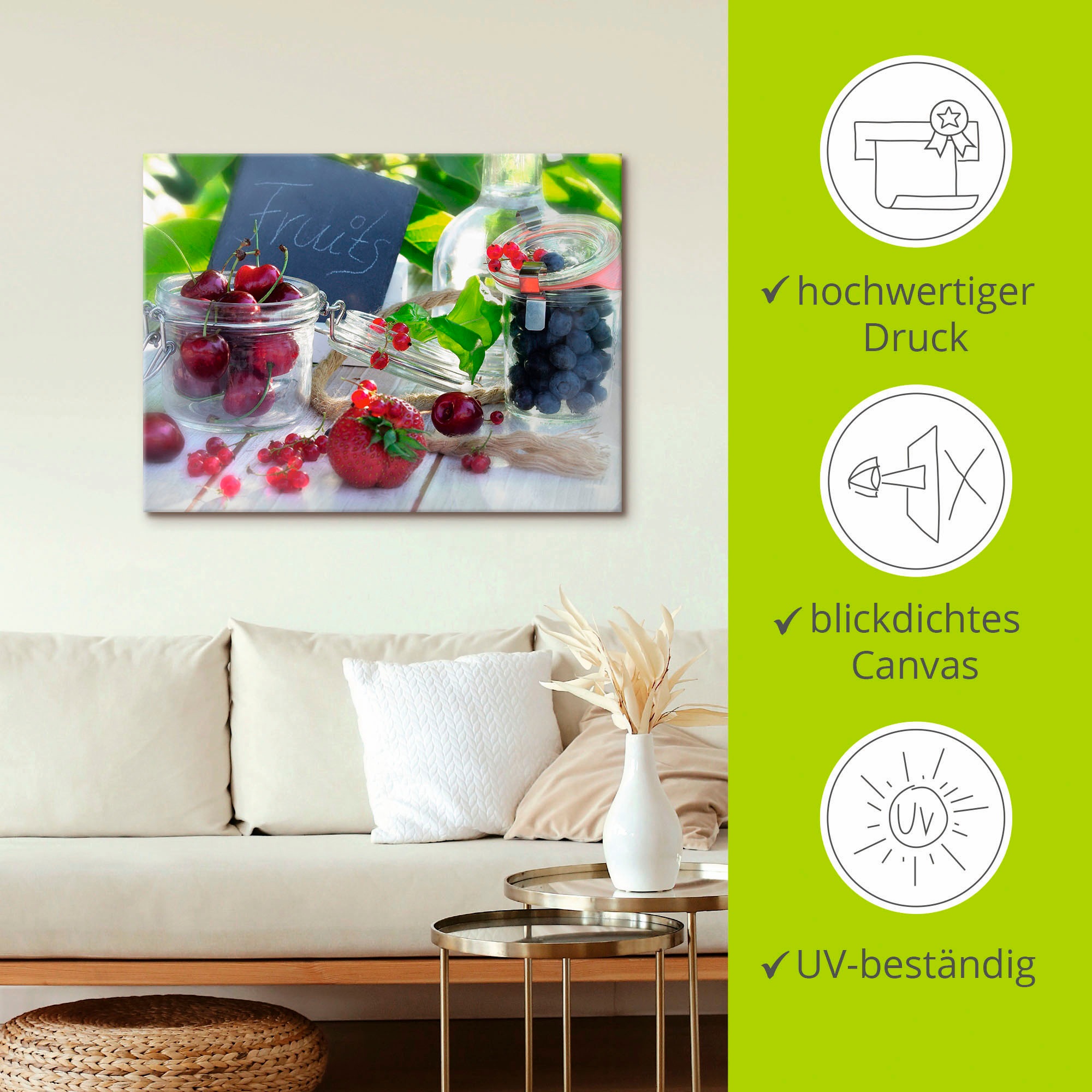 Artland Wandbild »Frischer Früchte Sommer«, Lebensmittel, (1 St.), als Leinwandbild, Poster in verschied. Größen