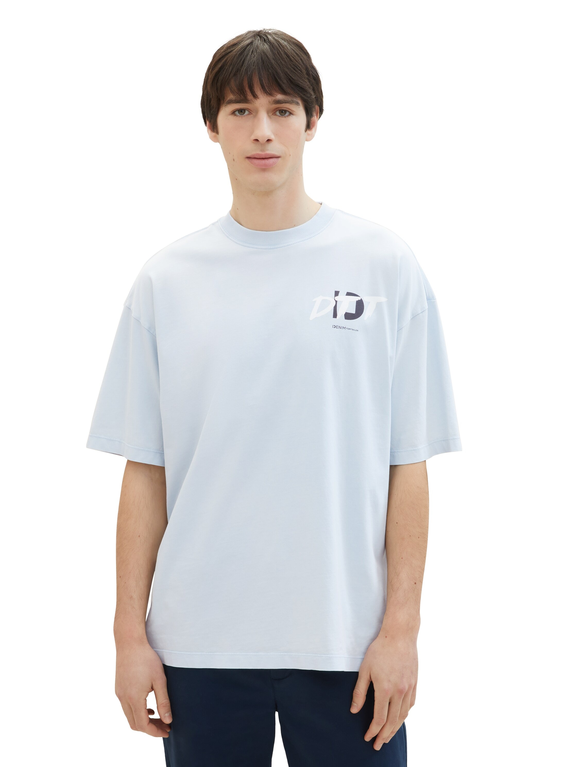 TOM TAILOR Denim Print-Shirt, Oversize und mit Print vorne und Rückenprint