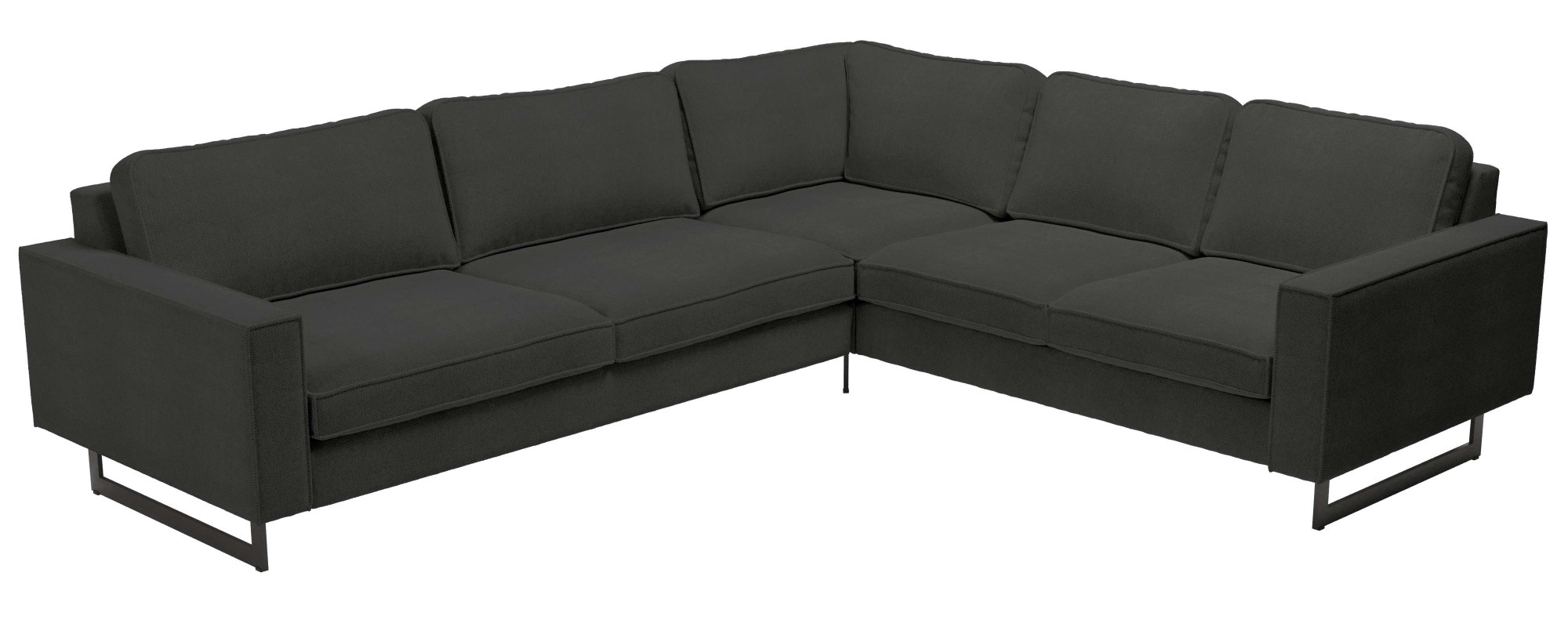 Places of Style Ecksofa »Pinto, XXL, 250/290 cm, langer Schenkel, Ottomane«, Cord, Chenille, Lederoptik, mit Keder, Metallfüße, Wellenunterfederung
