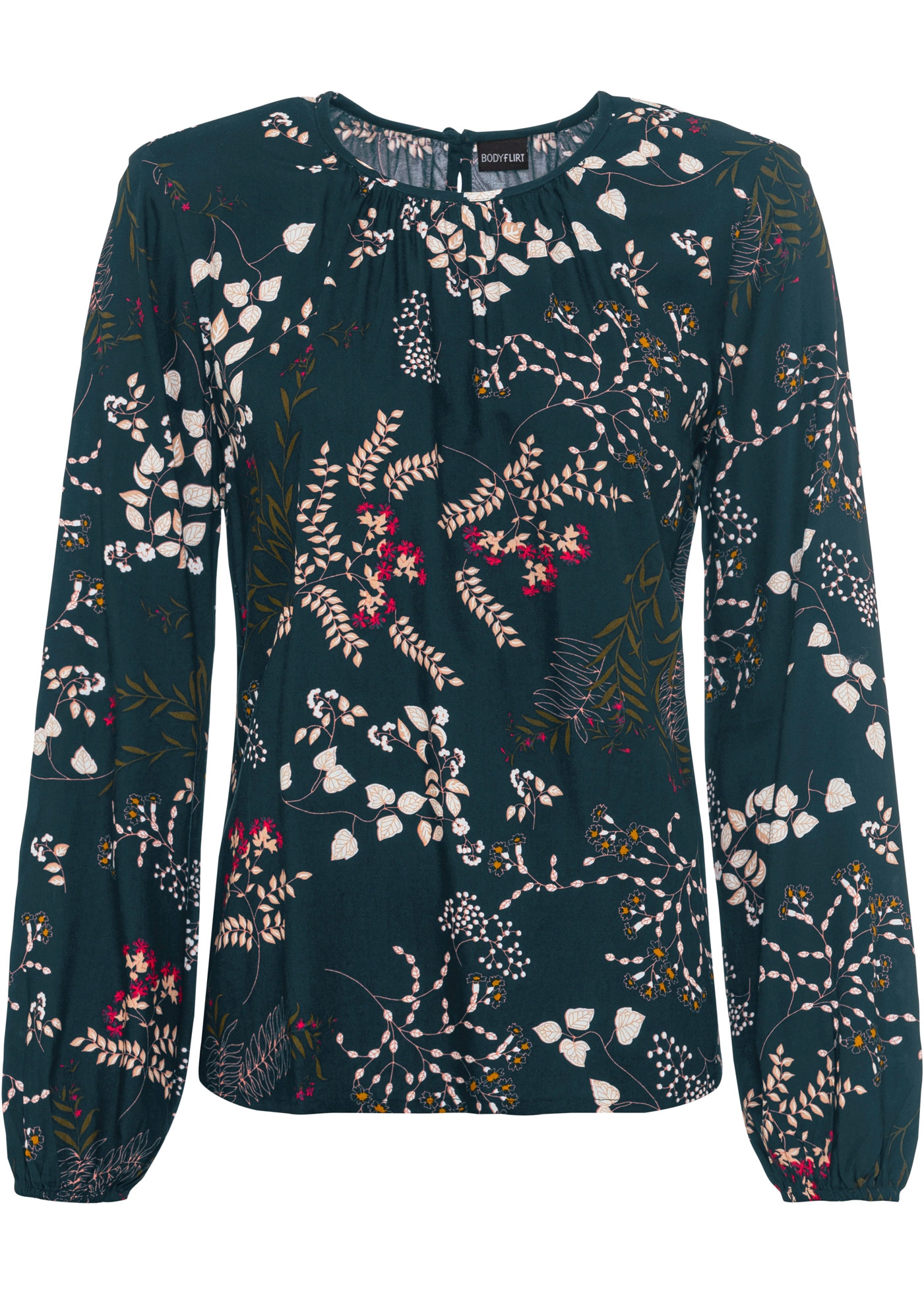 bonprix Langarmbluse »Bluse aus nachhaltiger Viskose« mit Allover-Print
