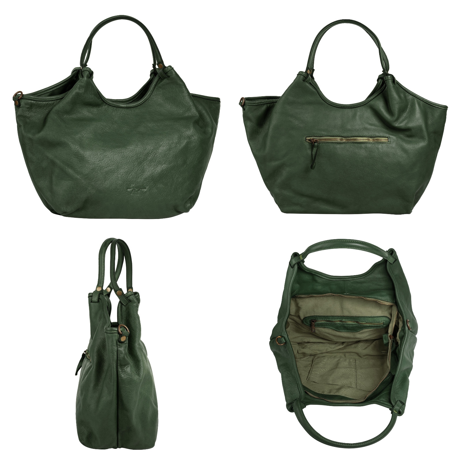 Samantha Look Henkeltasche, echt Leder, Made in Italy