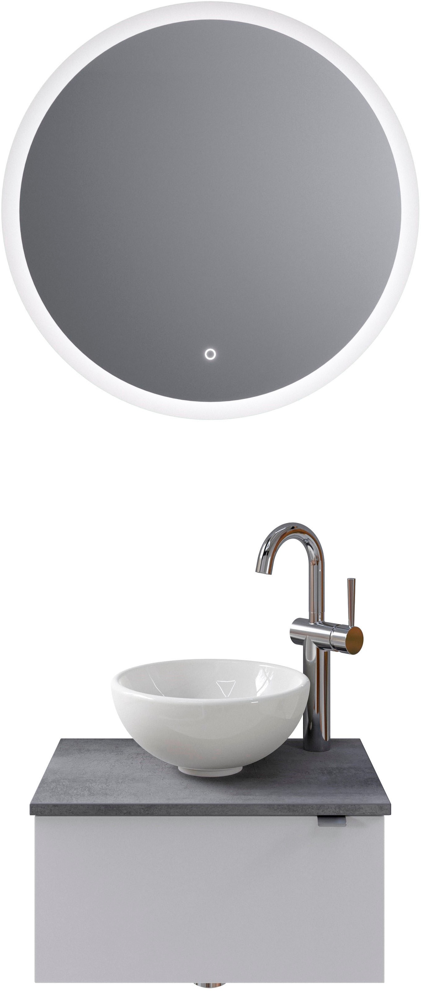 Saphir Badmöbel-Set "Serie 6915" 4 Stk. tlg. Gäste-Bad, mit LED-Spiegel und günstig online kaufen