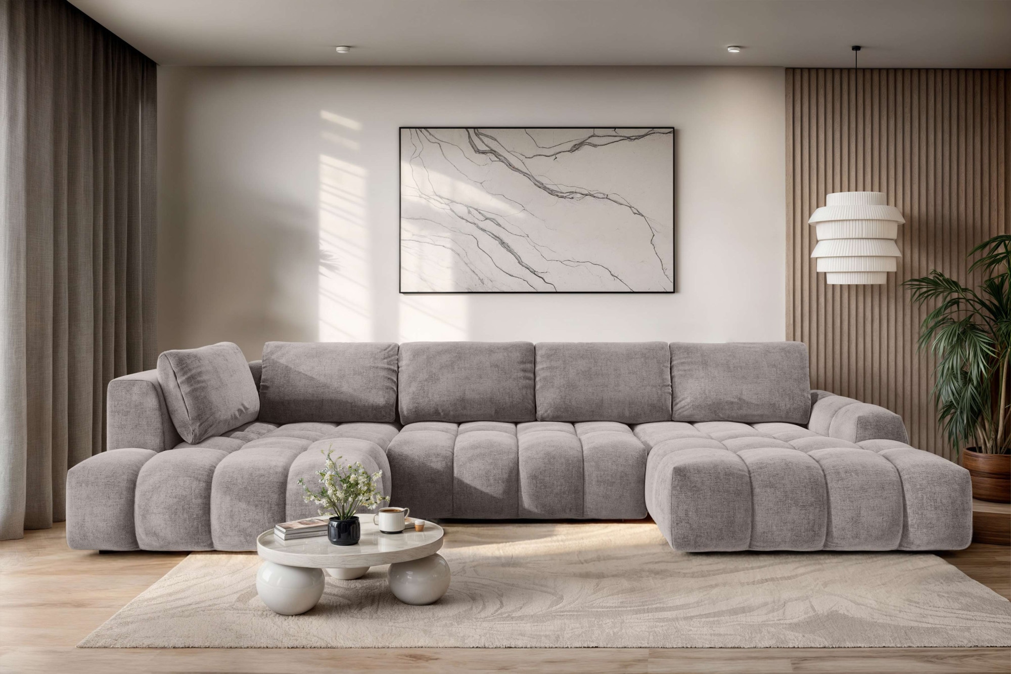 OTTO home Wohnlandschaft "AZITA U-Form, Breite 363 cm - OTTO. Verlässliche Qualität." wahlweise als Schlafsofa mit Bettkasten, Bubble-Optik