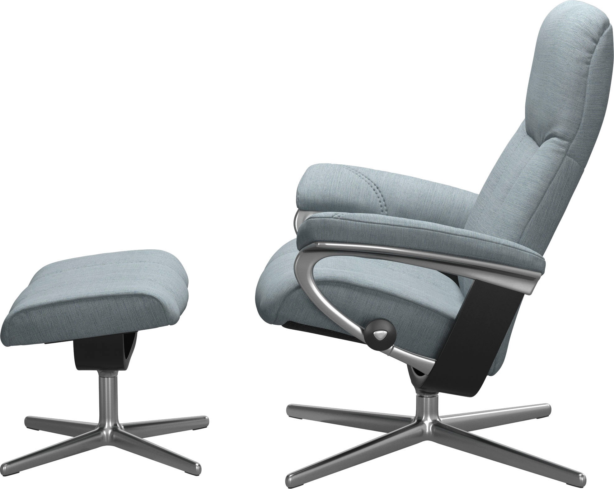 Stressless® Relaxsessel »Consul«, (Set, Relaxsessel mit Hocker), mit Hocker, mit Cross Base, Größe S, M & L, Holzakzent Schwarz
