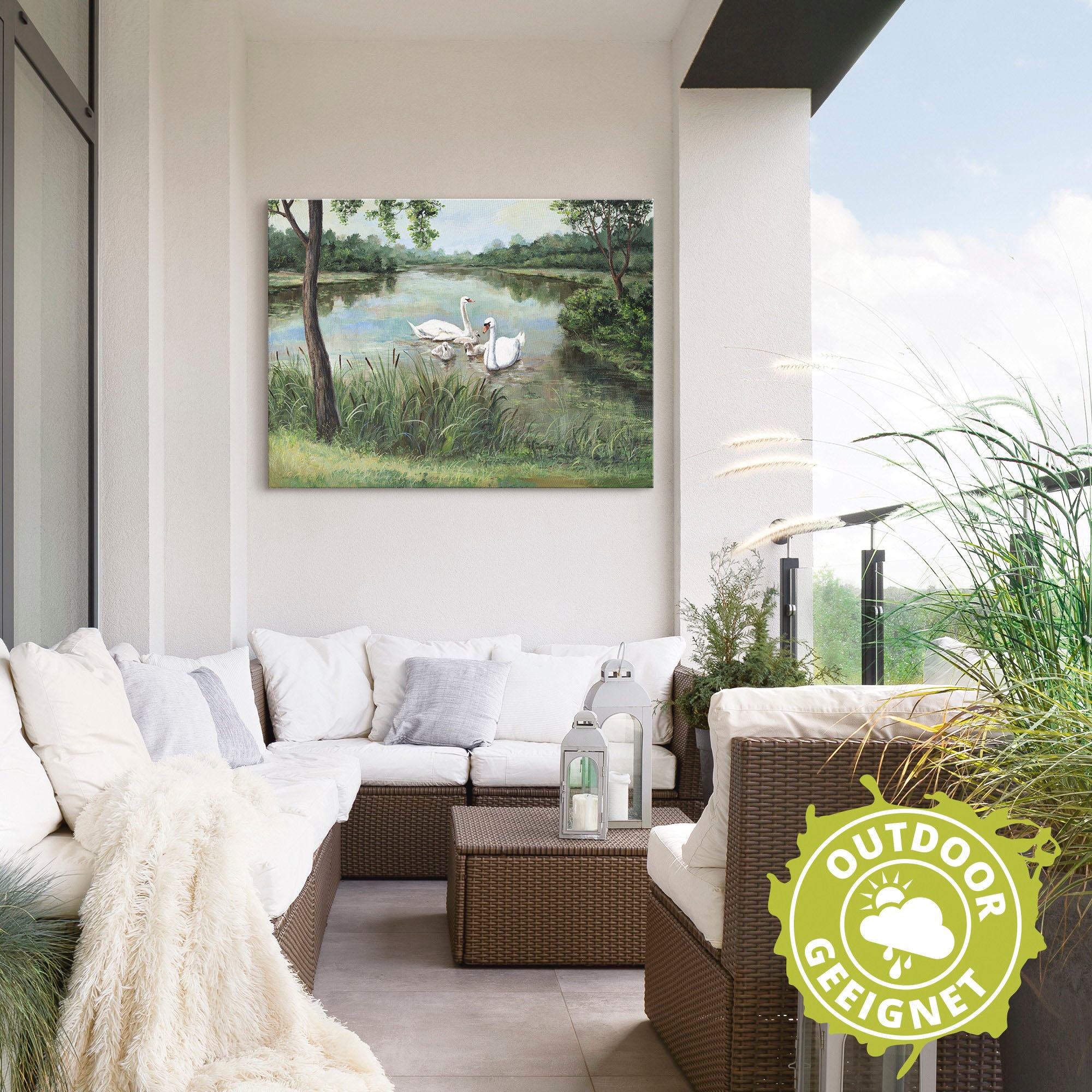 Artland Wandbild »Schwäne«, Vögel, (1 St.), als Alubild, Outdoorbild, Leinwandbild, Poster in verschied. Größen