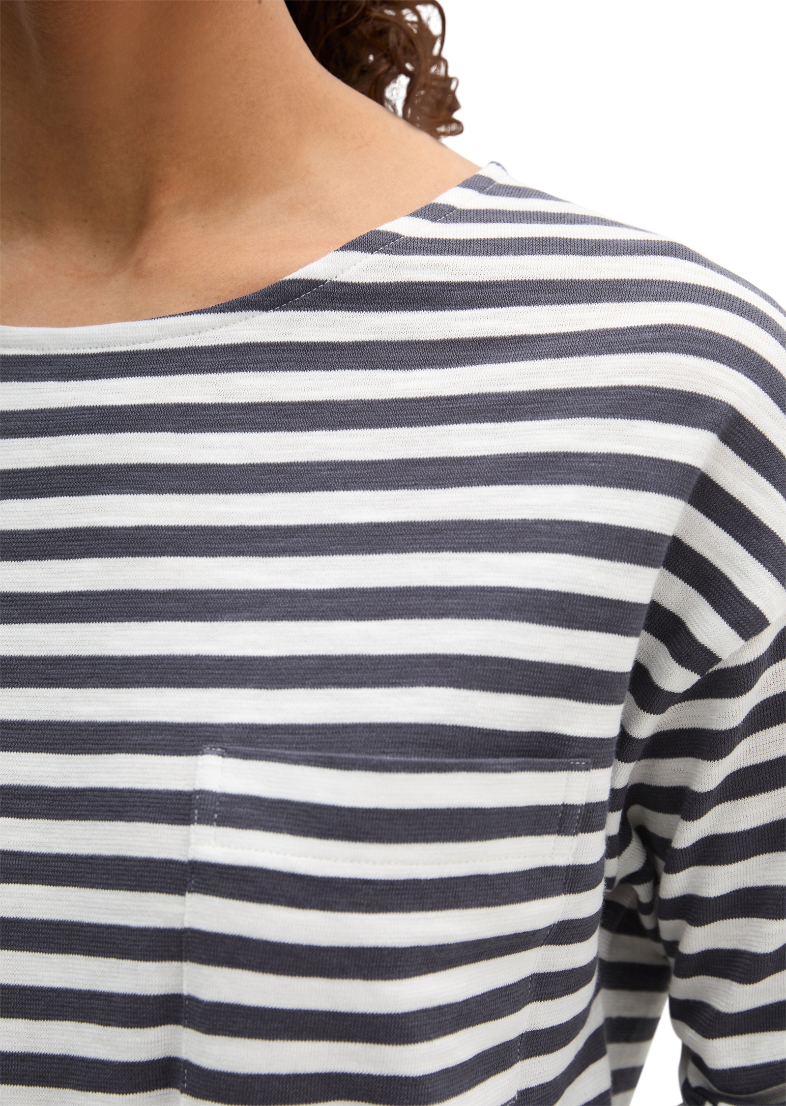 Thumbnail - Marc OPolo Langarmshirt Ringel-Longsleeve regular fit aus Slubjersey