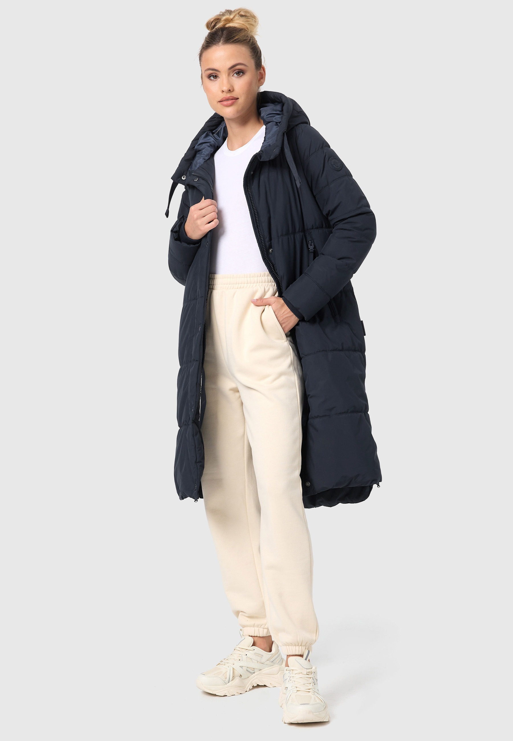Marikoo Winterjacke »Soranaa«, langer Winter Mantel mit Kapuze