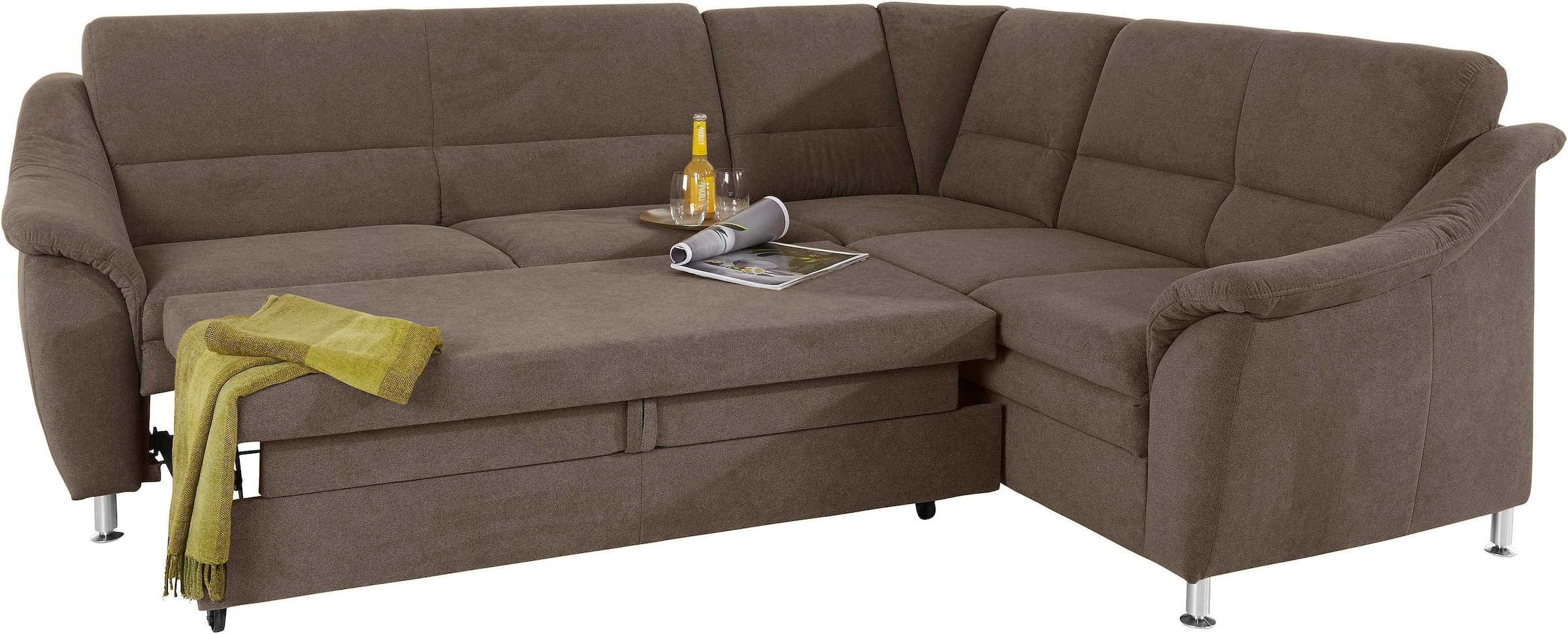 Places of Style Ecksofa "Cardoso L-Form", Federkern, wahlweise mit Bett, Sc günstig online kaufen