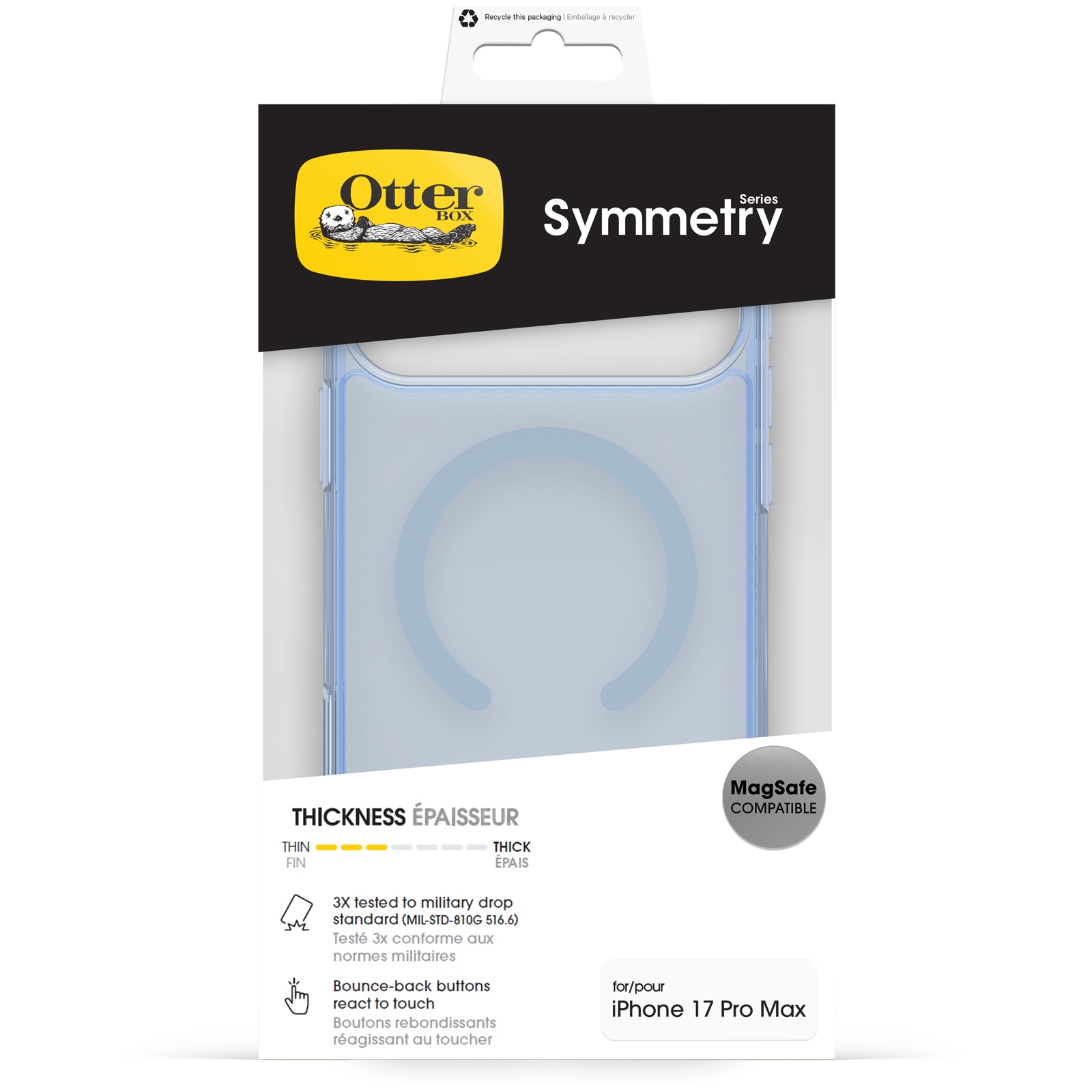 Otterbox Handyhülle »Symmetry Series Clear mit MagSafe für Apple iPhone 17 Pro Max« Smartphones Backcover, Schutzhülle, Handyschutzhülle, Case, Schutzcase, stoßfest