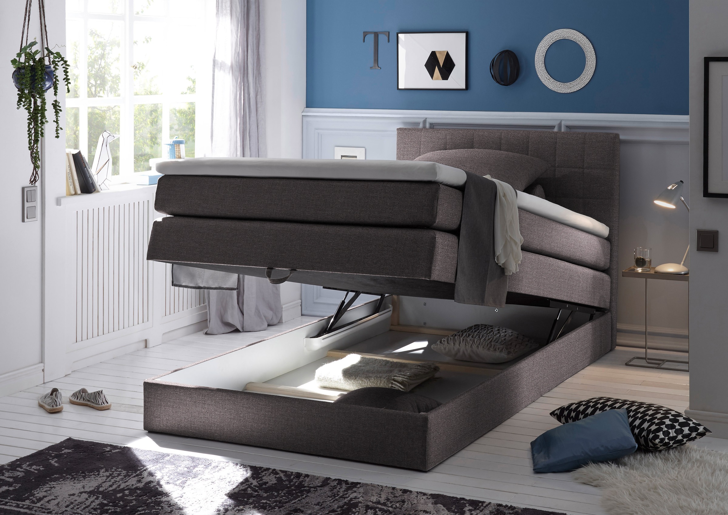 Thumbnail - ED EXCITING DESIGN Boxspringbett "Hawaii" inkl. einem Bettkasten und Topper