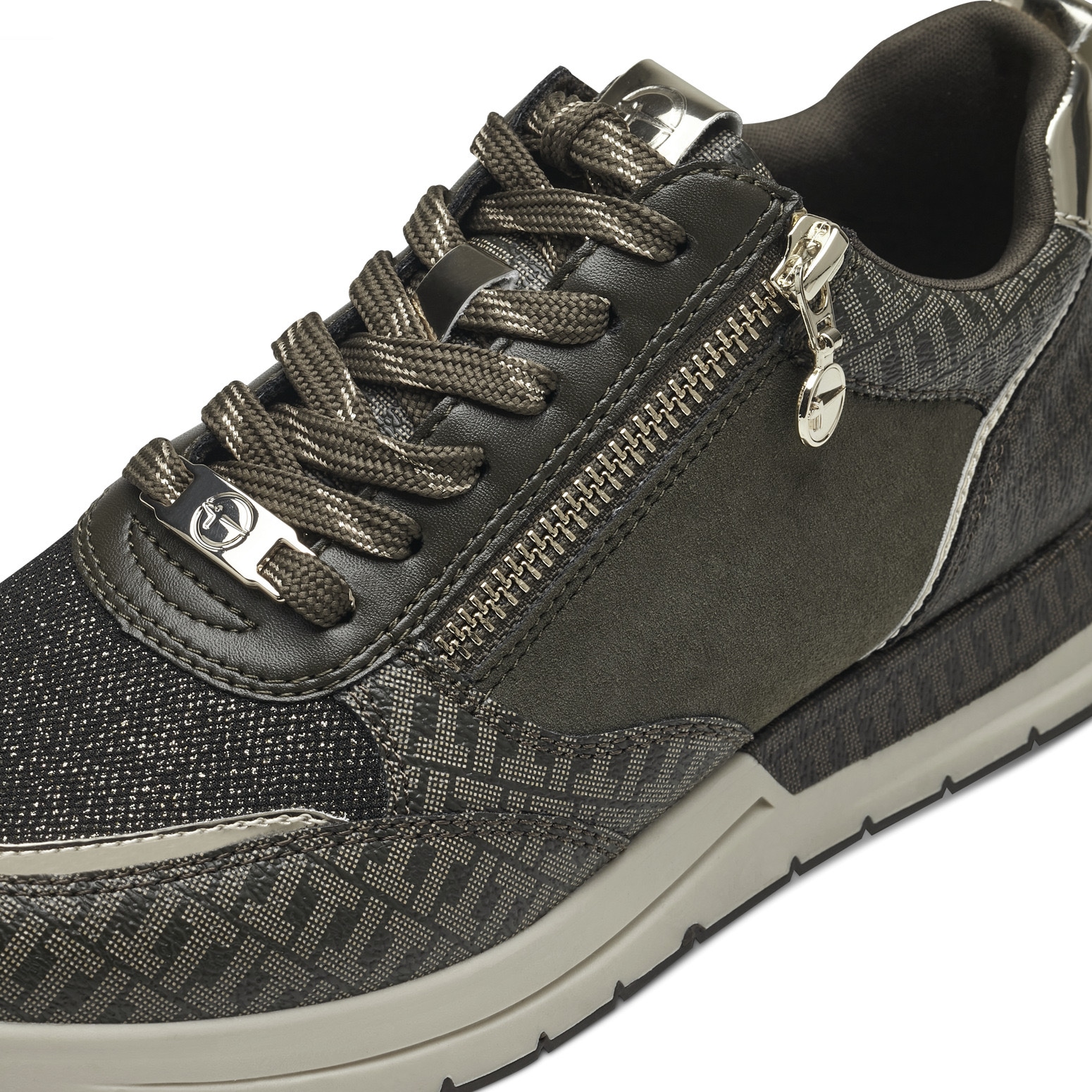 Tamaris Keilsneaker, Freizeitschuh, Halbschuh, Schnürschuh, trendige Metallic-Details