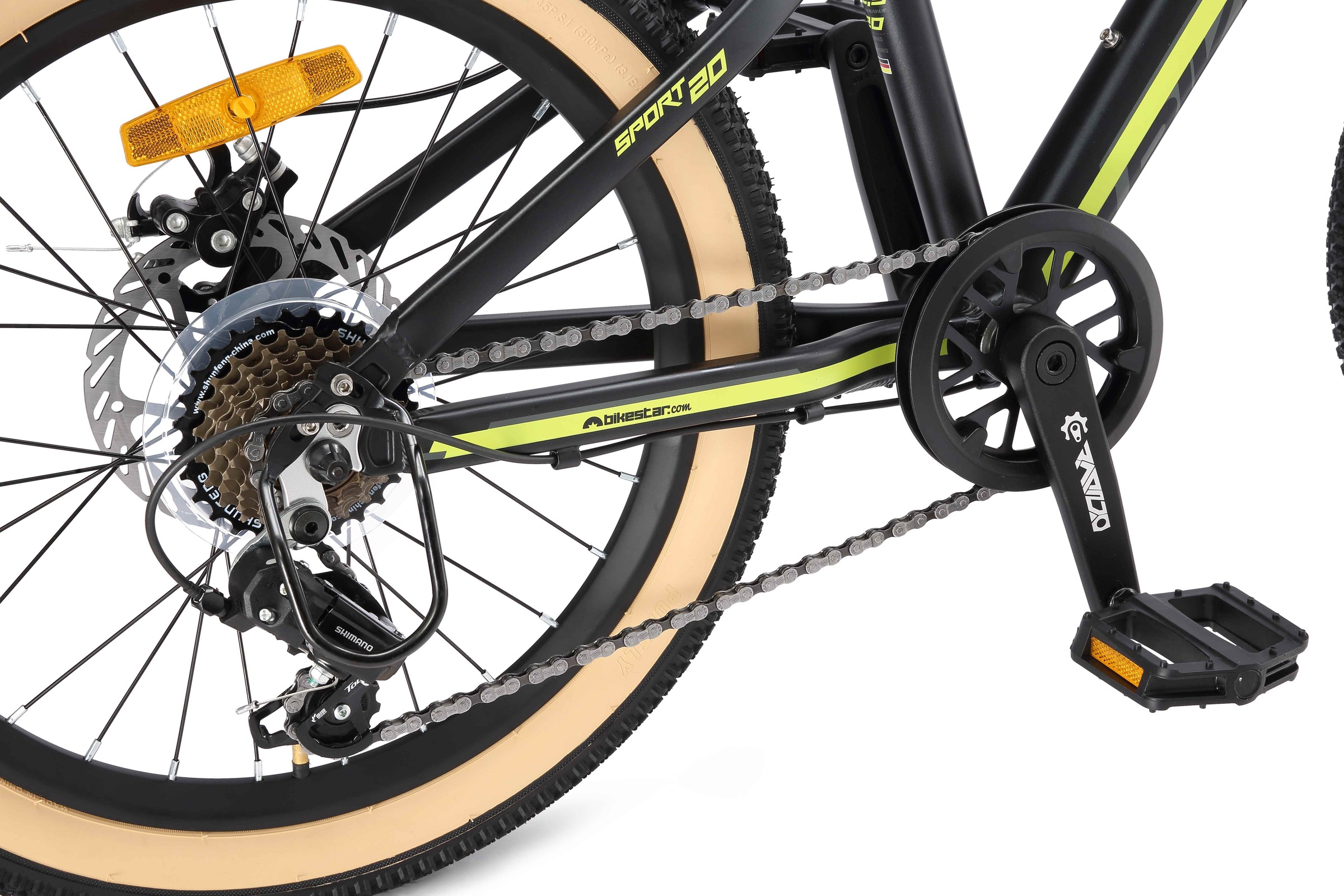 Bikestar Jugendfahrrad, 7 Gang, Shimano, RD-TY21 Schaltwerk, Kettenschaltung