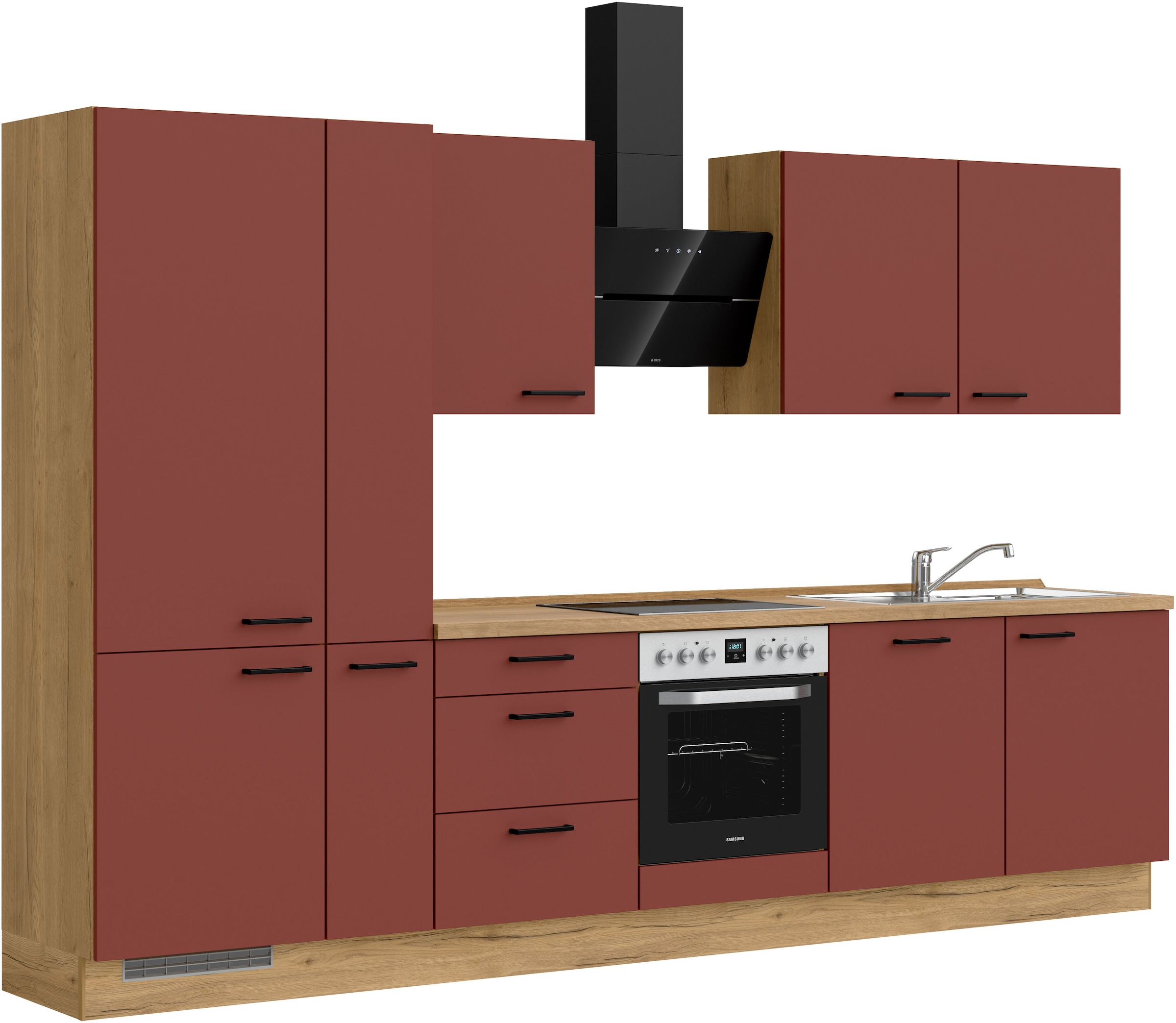 nobilia® Küchenzeile »"Easytouch II"«, vormontiert, Ausrichtung wählbar, Breite 330 cm, wahlw. mit E-Geräten
