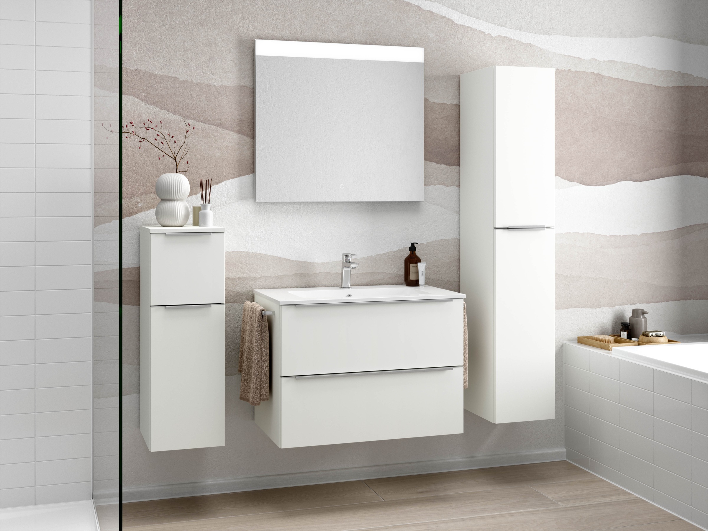 nobilia® Spiegel »Marja eckig« in Breiten 60, 80, 100 und 120 cm, inkl. LED-Beleuchtung