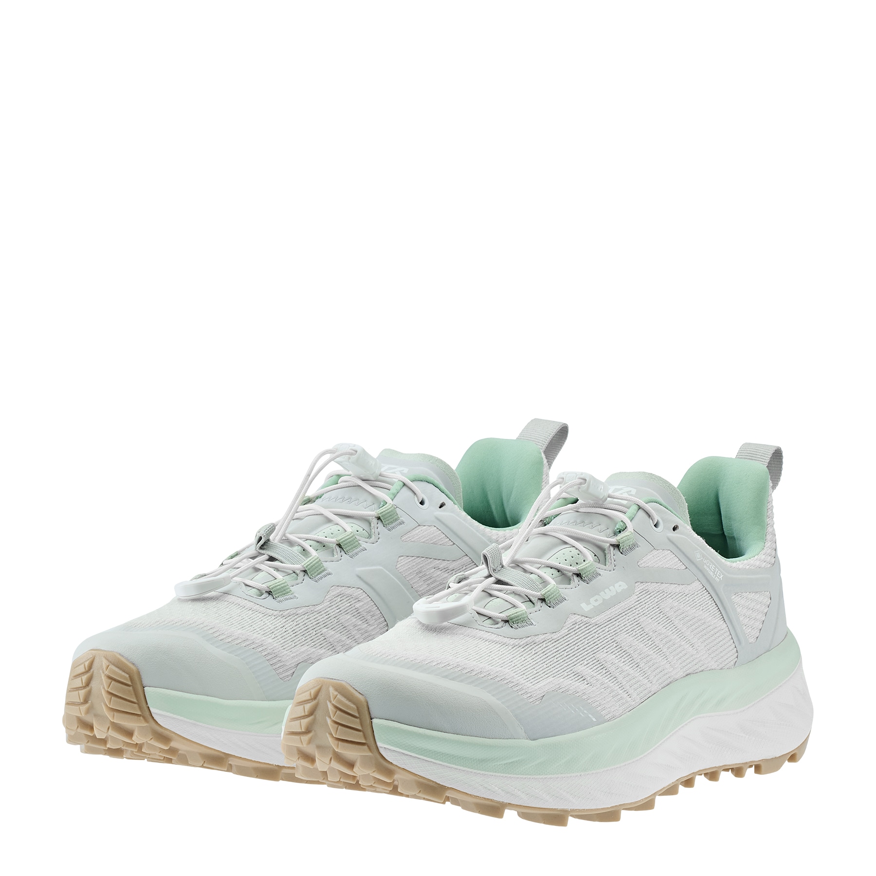 Trailrunningschuh LOWA "FORTUX GTX WS", Damen, Gr. 42,5, mintgrün, weiß, Synthetik, Textil, Schuhe, wasserdicht