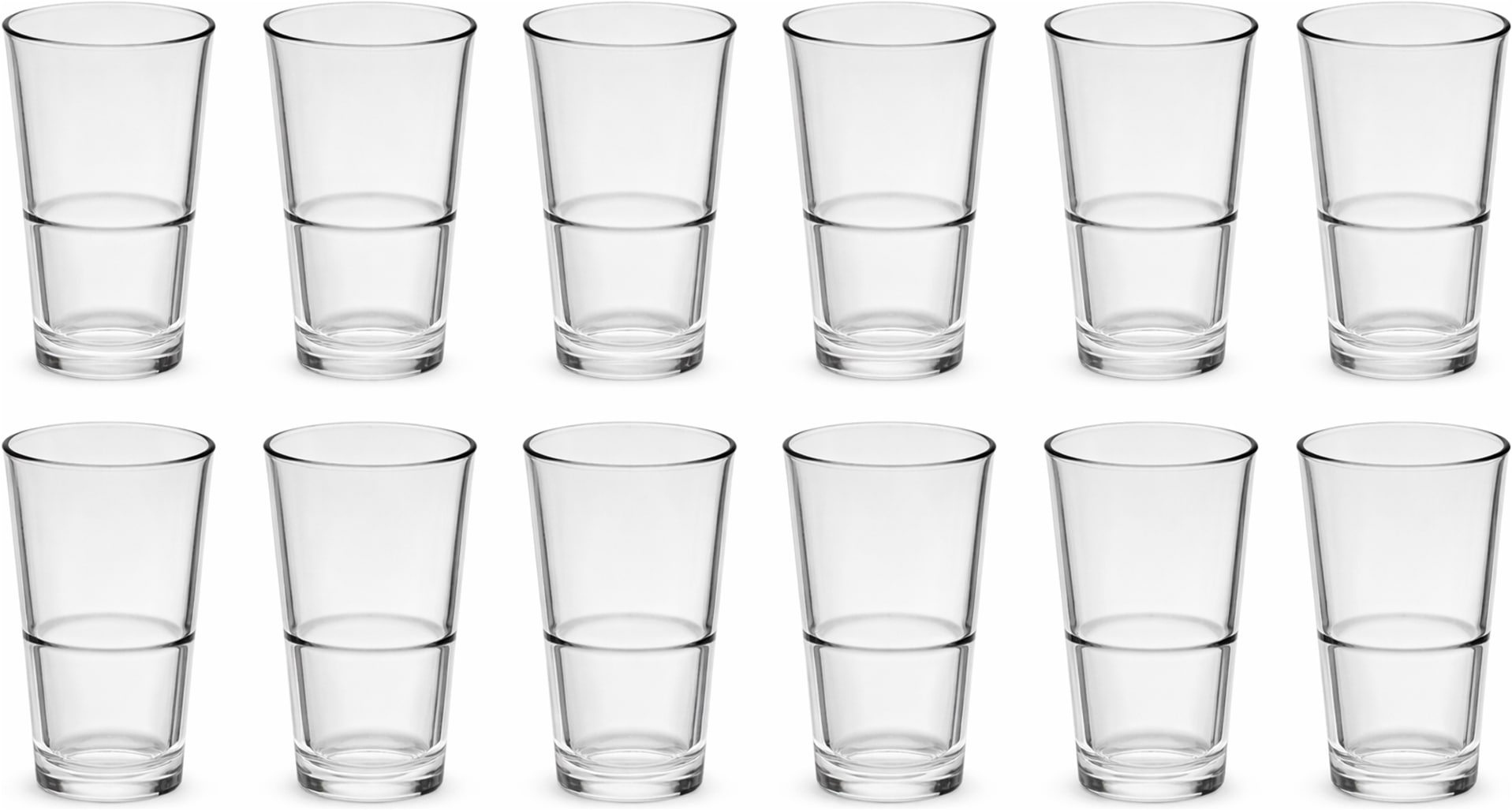 Bormioli Rocco Longdrinkglas "Longdrinkbecher 370 ml Sestriere, 12 Stück" stapelbar, spülmaschinengeeignet