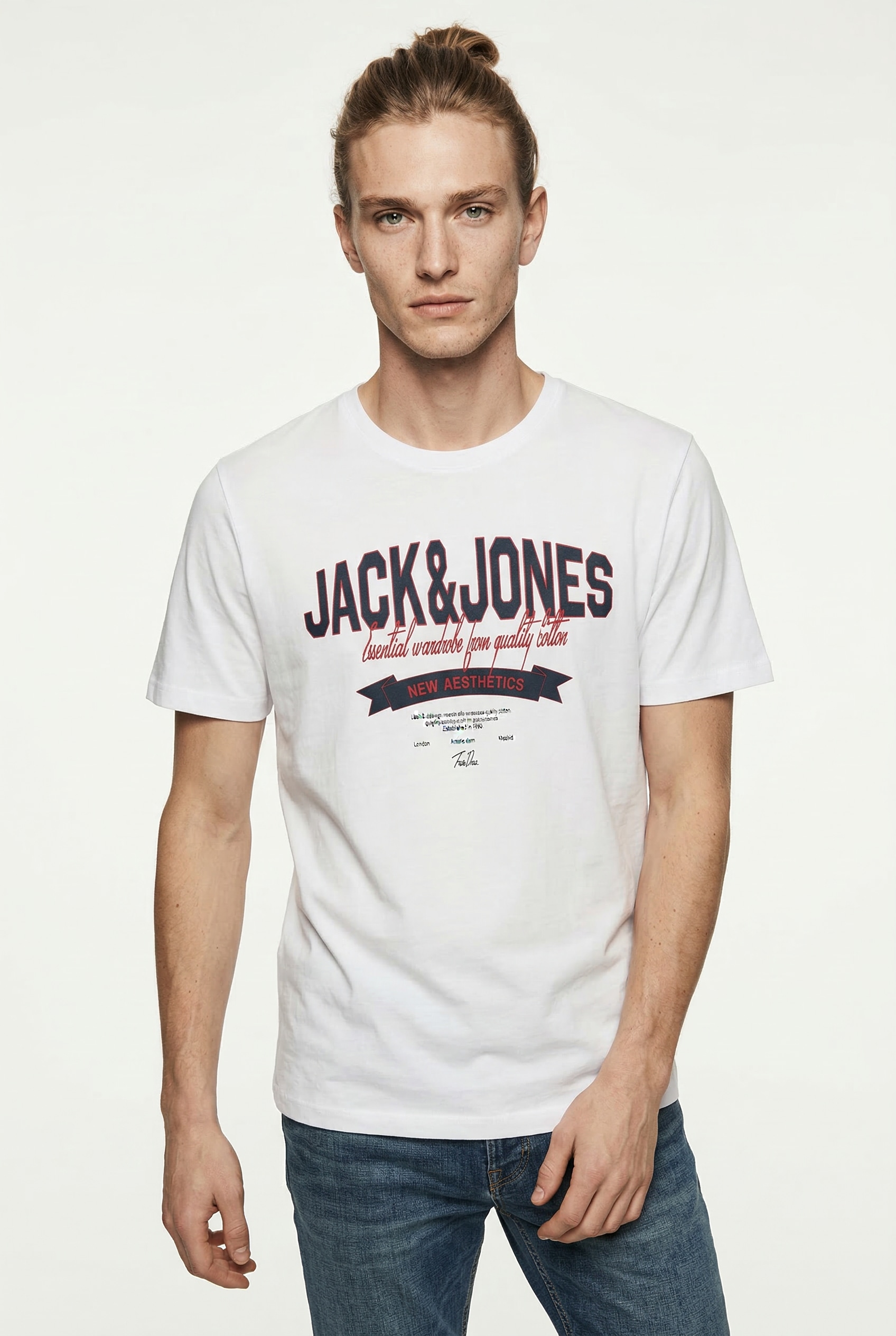 Jack & Jones Rundhalsshirt "JJELOGO TEE SS O-NECK 2 COL SS26 SN" mit Grafikprint