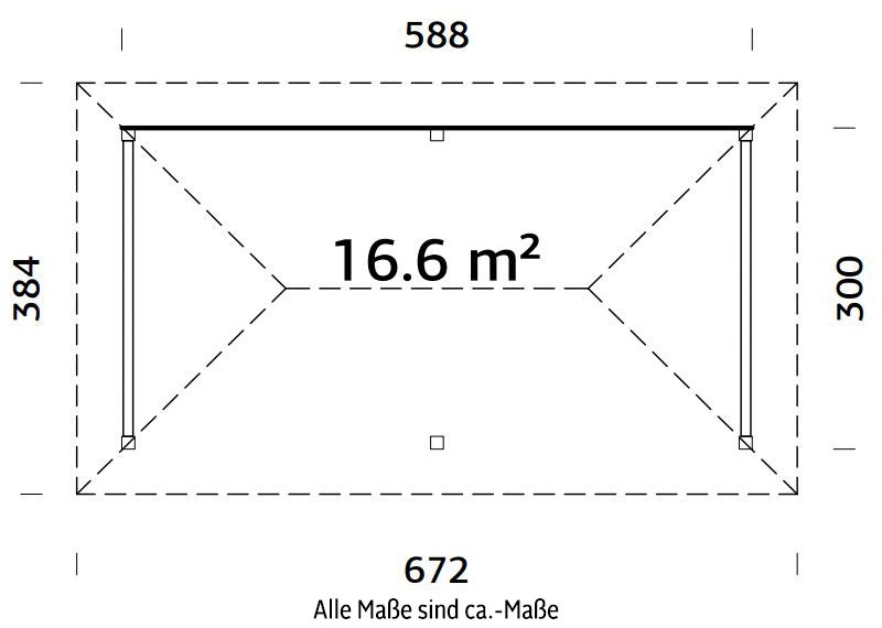Palmako Holzpavillon »Bianca 16,6 m² Set 2«, BxTxH: 588x300x323 cm