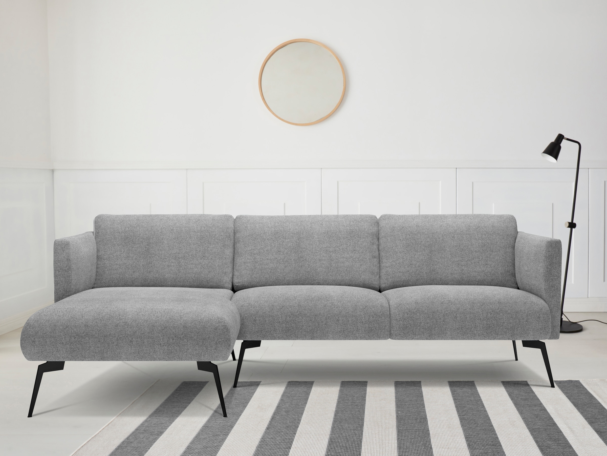 andas Ecksofa "Horna, L-Form,", mit schwarzen Metallbeinen günstig online kaufen