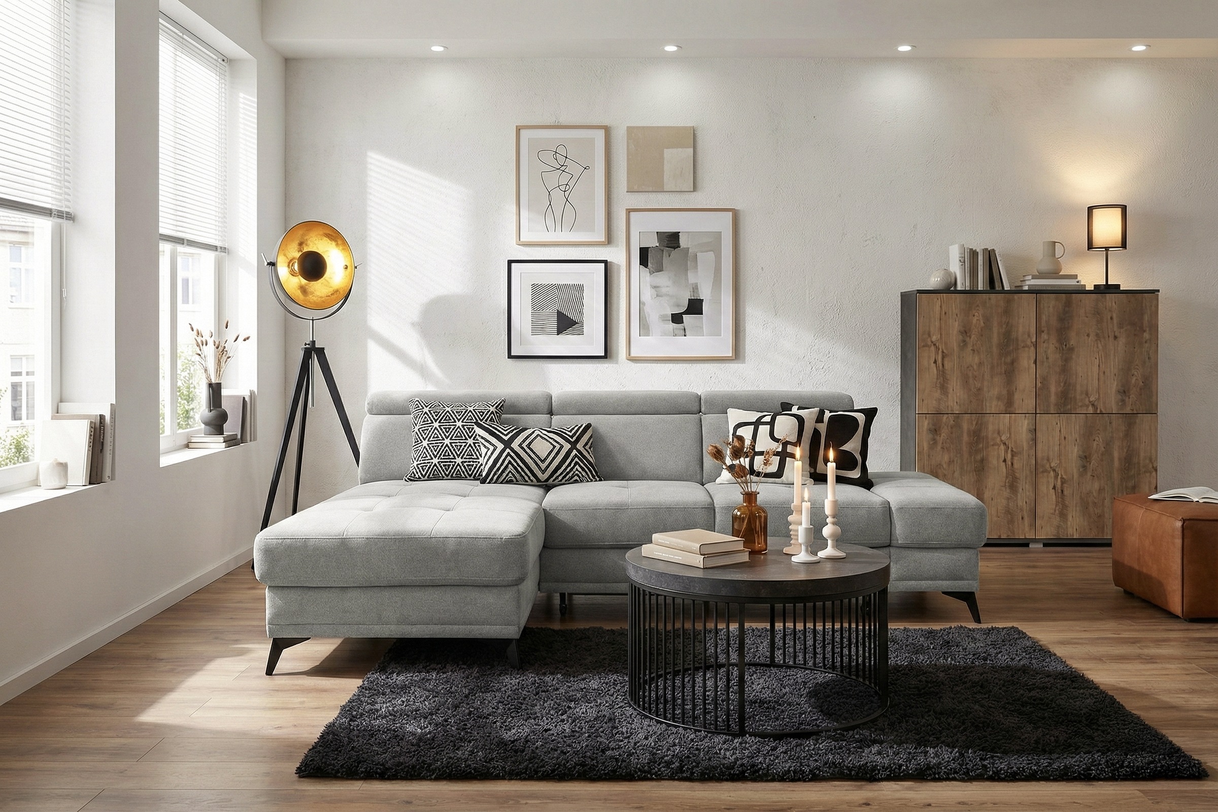 Home affaire Ecksofa "Cardiz L-Form" inkl.Kopfteilverstellung und Federkern günstig online kaufen