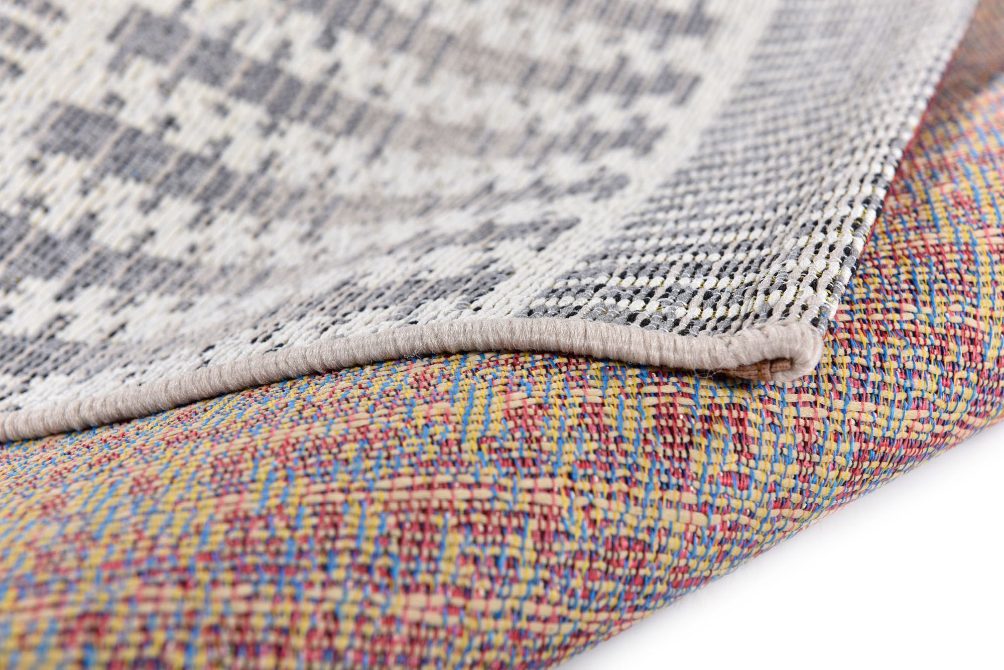 Teppich TOM TAILOR HOME "Funky Outdoor Geometric", beige (natur), B:60cm H:5mm L:100cm, Polypropylen (PP), Teppiche, Teppich, Flachgewebe, modernes Rauten Design, Outdoor geeignet, Wohnzimmer 3