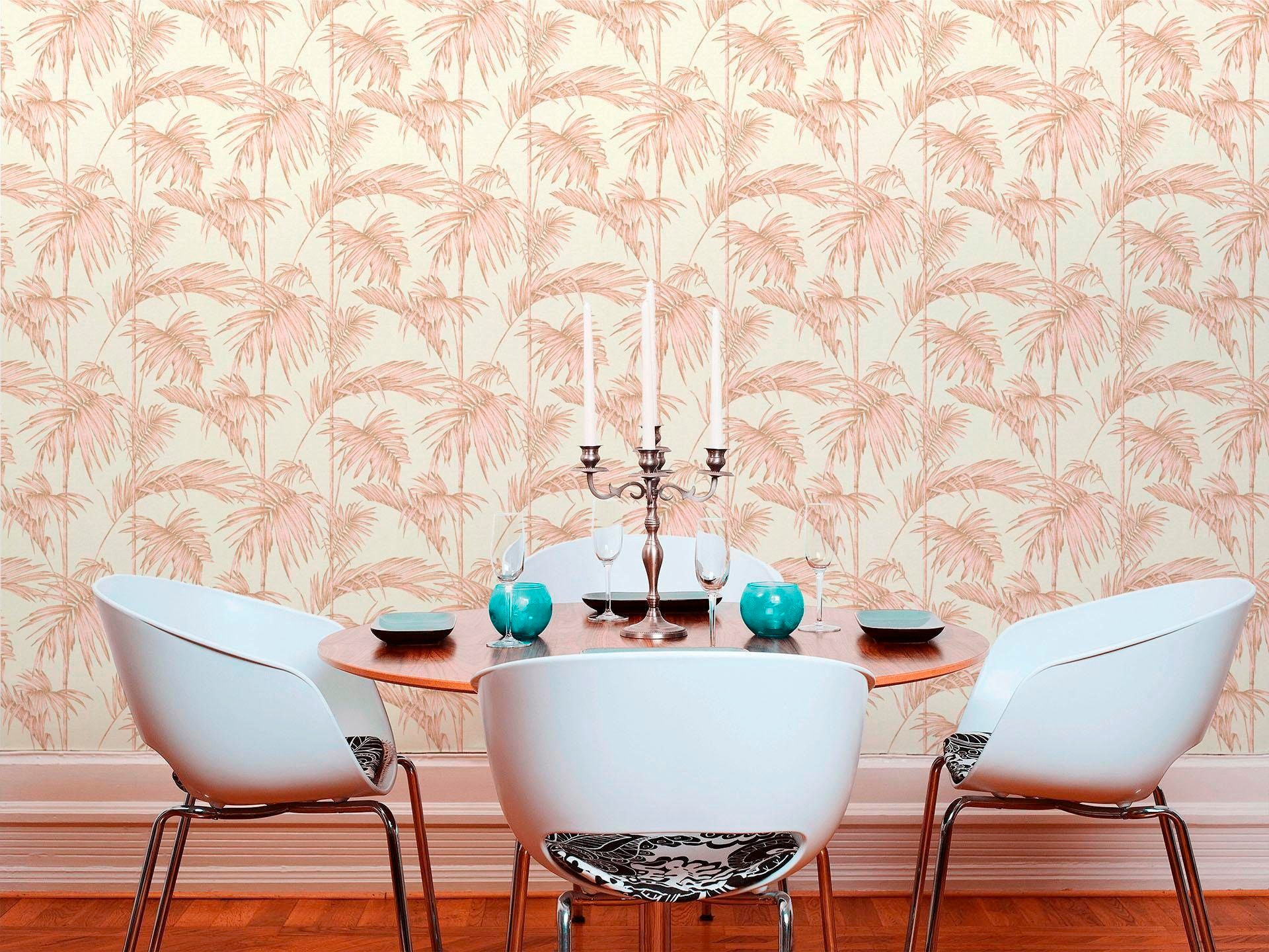 living walls Vliestapete »Metropolitan Stories Lola Paris«, botanisch-tropisch-floral, Floral Tapete Palmen Tapeten Wohnzimmer Schlafzimmer Küche Flur Design