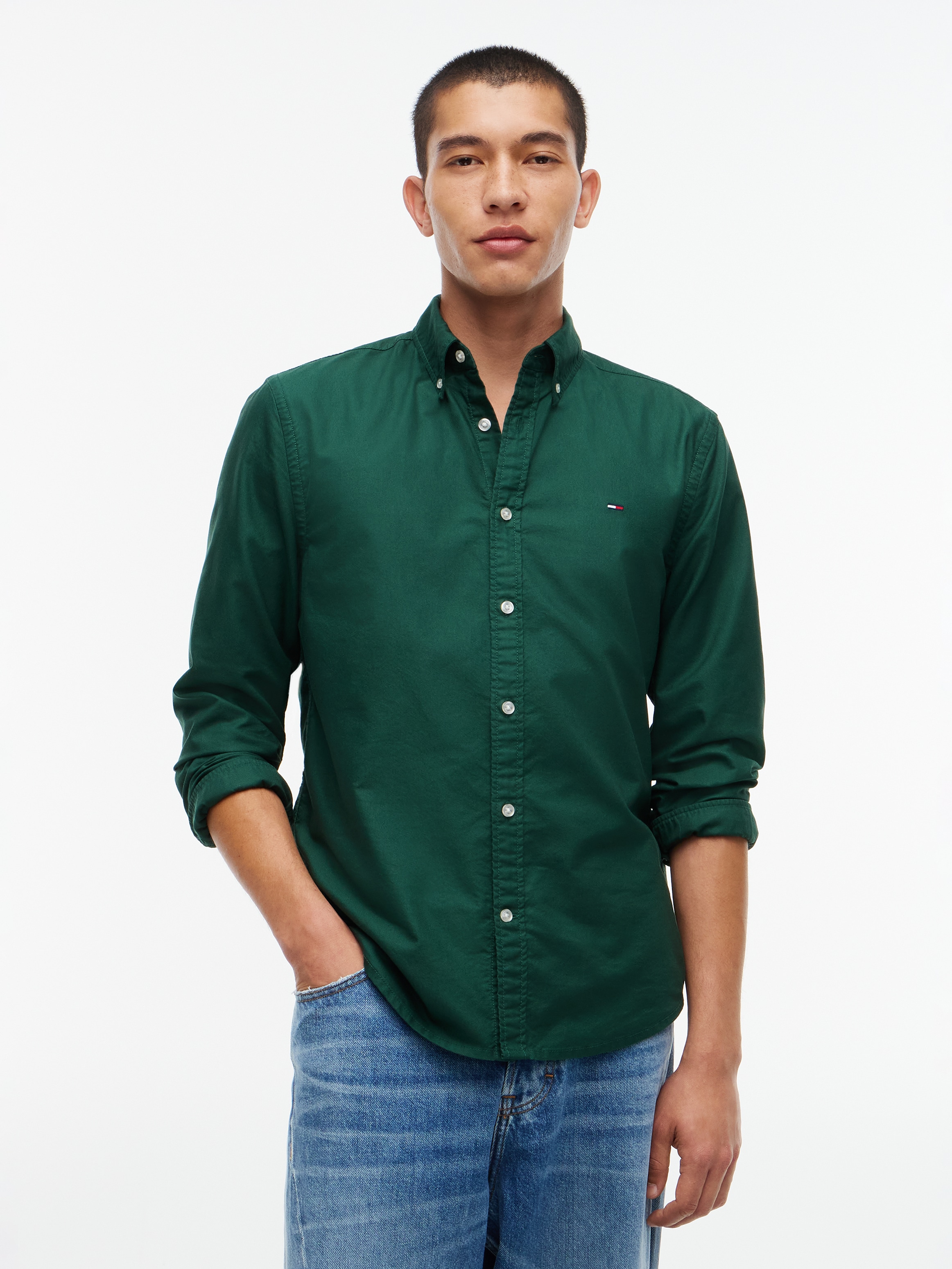 Tommy Jeans Langarmhemd "REGULAR OXFORD SHIRT" Regular fit mit Button-Down-Kragen