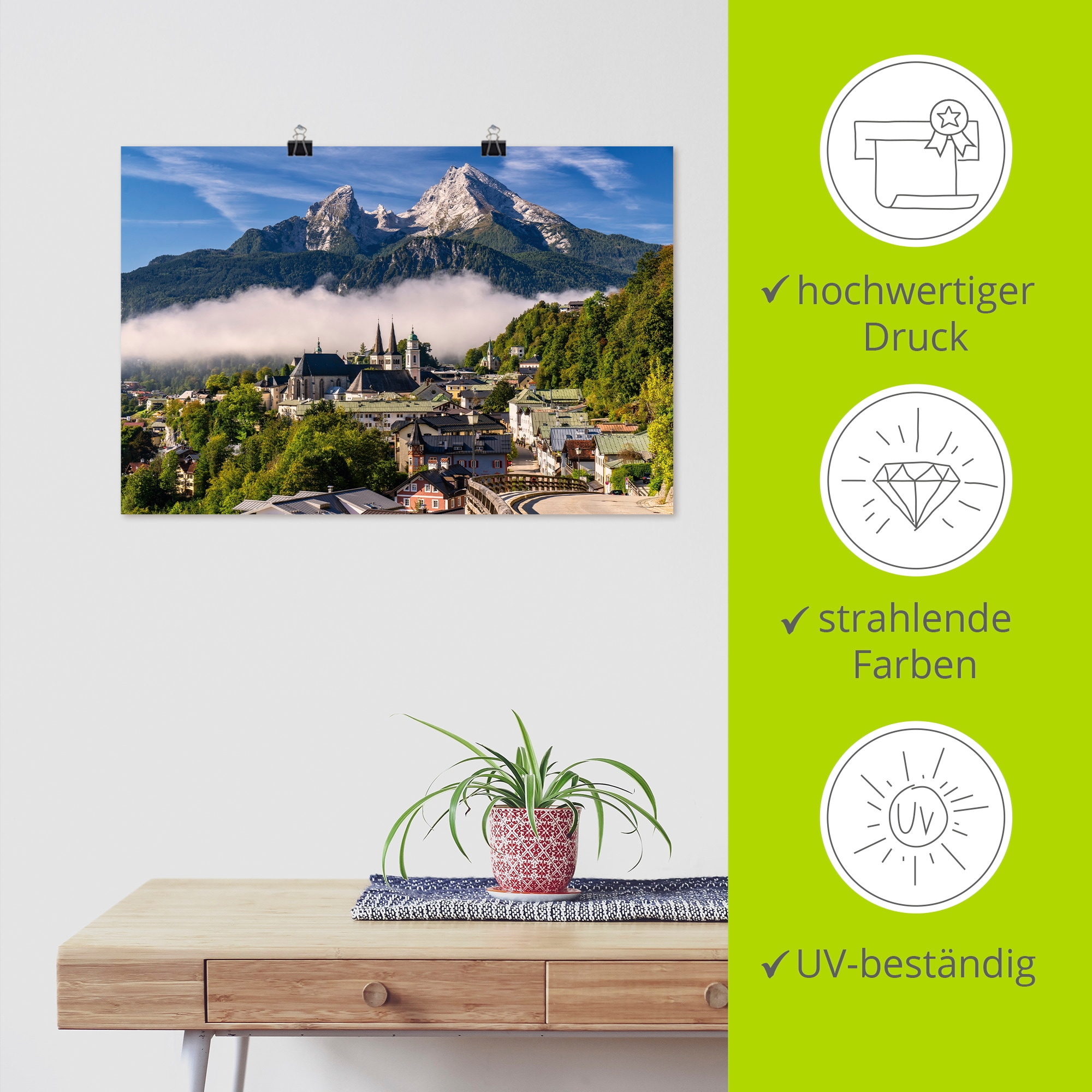 Artland Wandbild »Watzmannblick Berchtesgaden«, Deutschland, (1 St.), als Leinwandbild, Poster in verschied. Größen