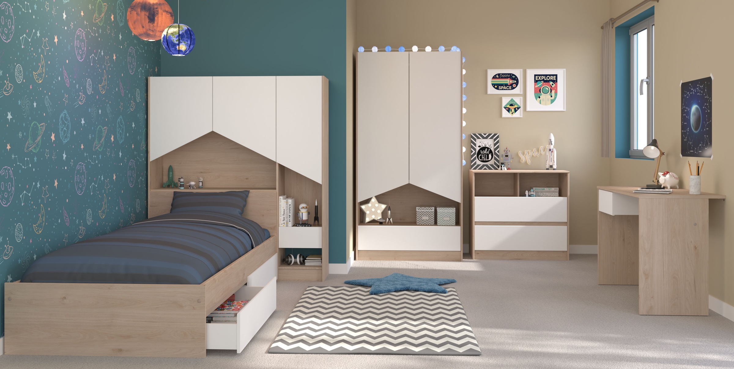Parisot Jugendzimmer-Set, (Set, 6 tlg.)