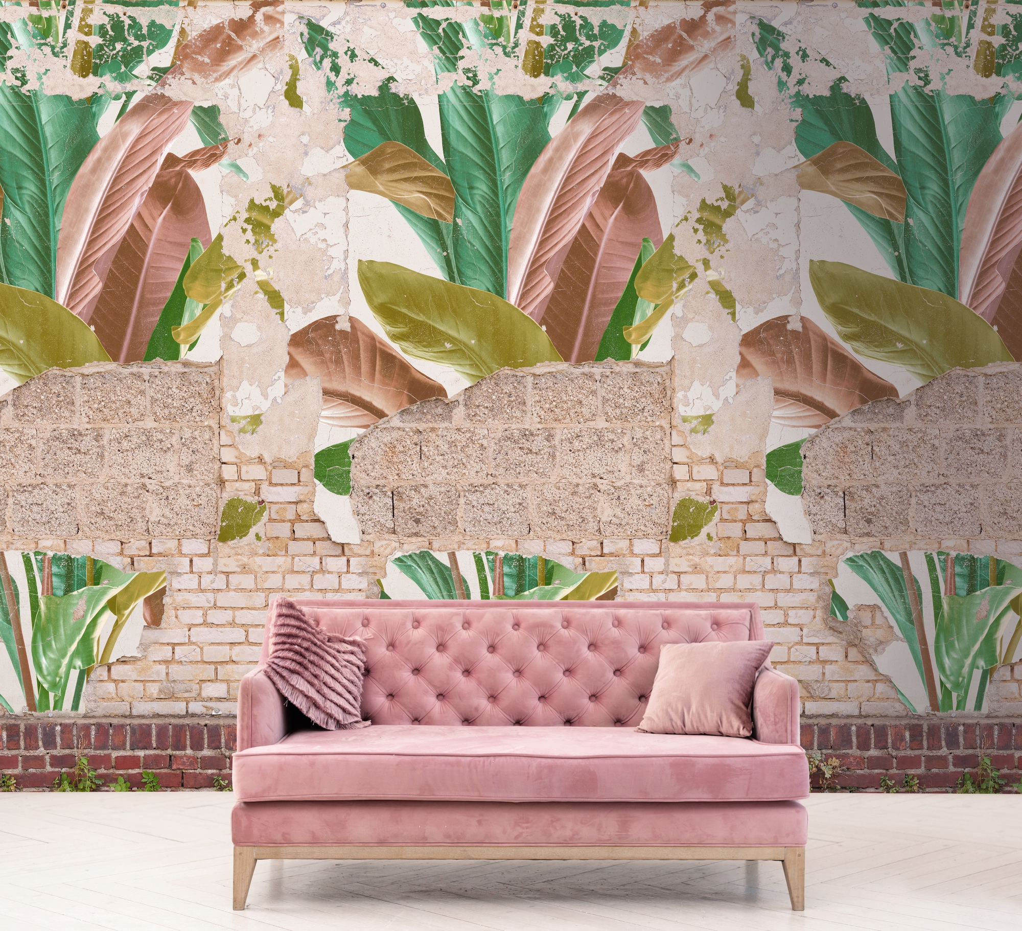 living walls Fototapete "Fototapete Steinoptik Vintage" gemustert matt neutral glatt Steinwand Steinmauer Stein-Tapete Loft Industrial Tapeten Wohnzimmer