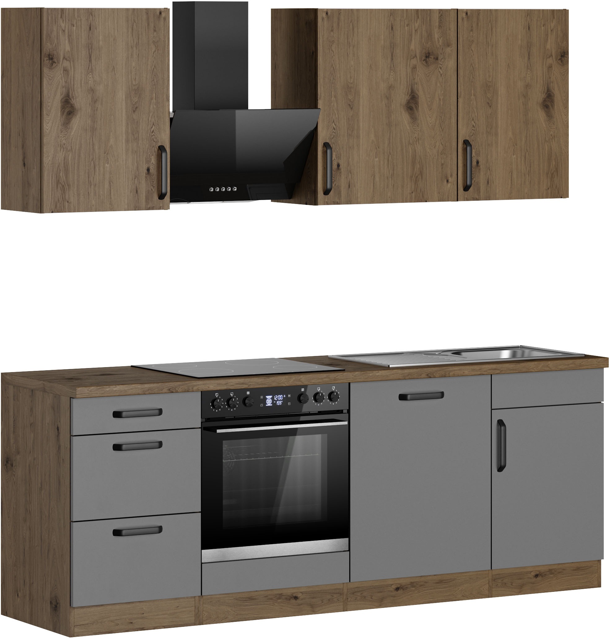 Thumbnail - wiho Küchen Küchenzeile "Elba" wahlweise mit Hanseatic E-Geräten, Breite 220 cm