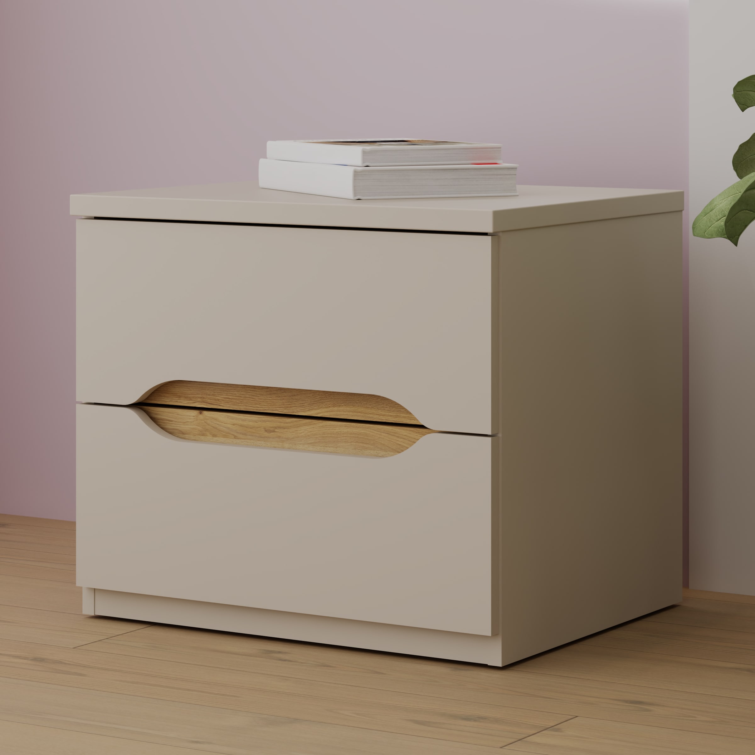 FORTE Nachtkommode, B/H/T 50,4/44,3/41,5 cm Nako ohne Griffe günstig online kaufen