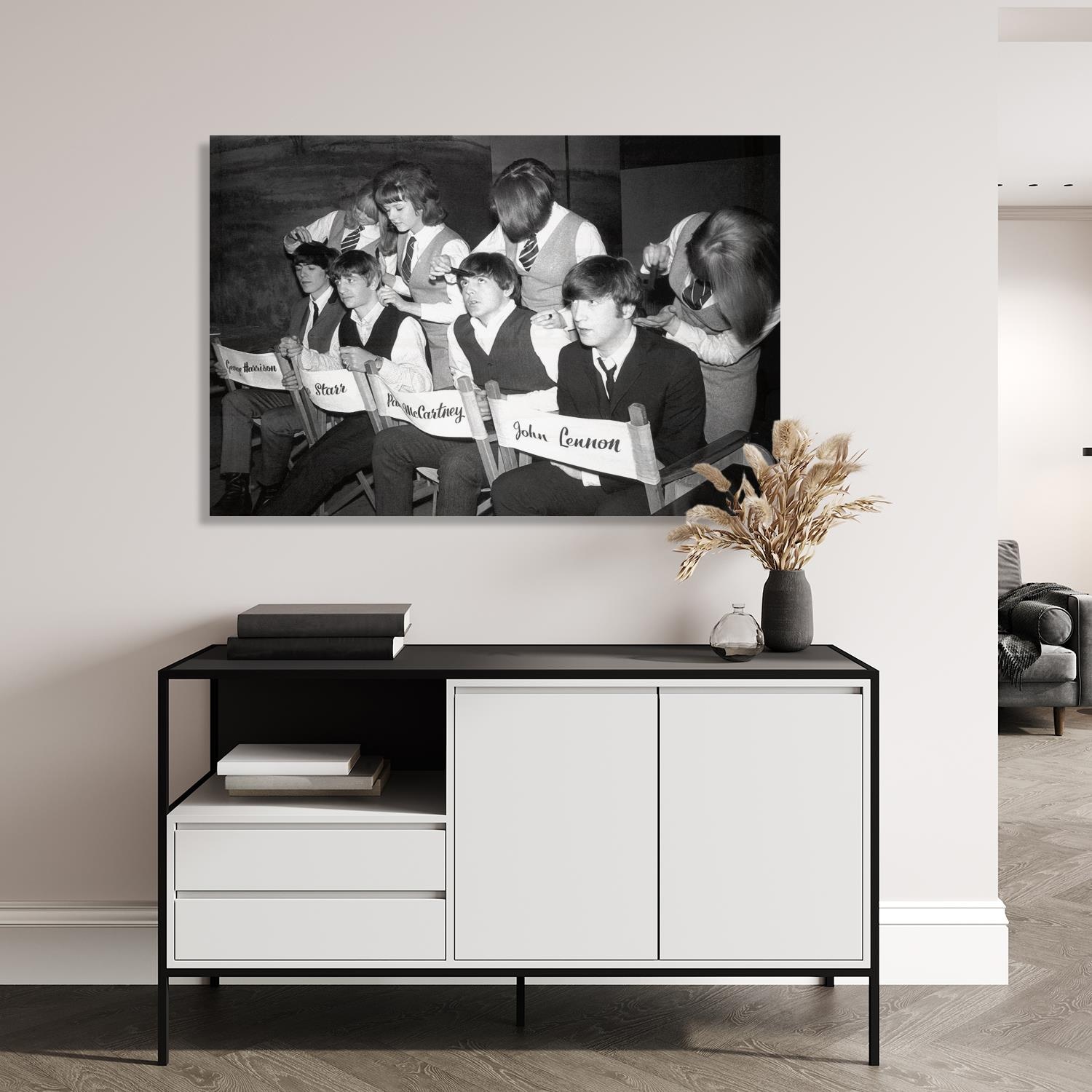 queence Acrylglasbild »The Beatles«, Schwarz-Weiß-Mann-Stars-Foto, Fine Art-Print in Galeriequalität