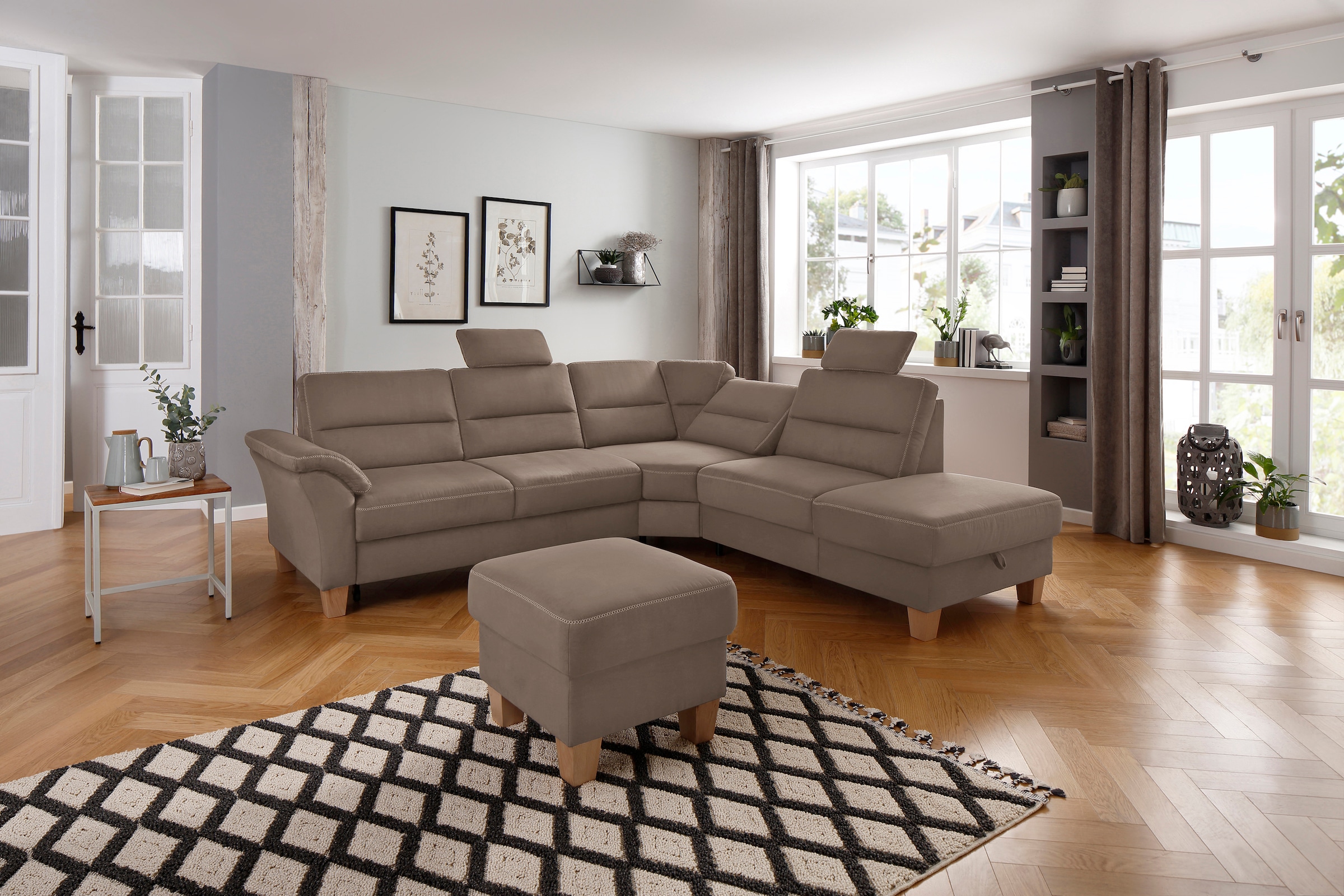 Home affaire Ecksofa "Soleo L-Form", komfortabel durch Trapezecke mit Relax günstig online kaufen