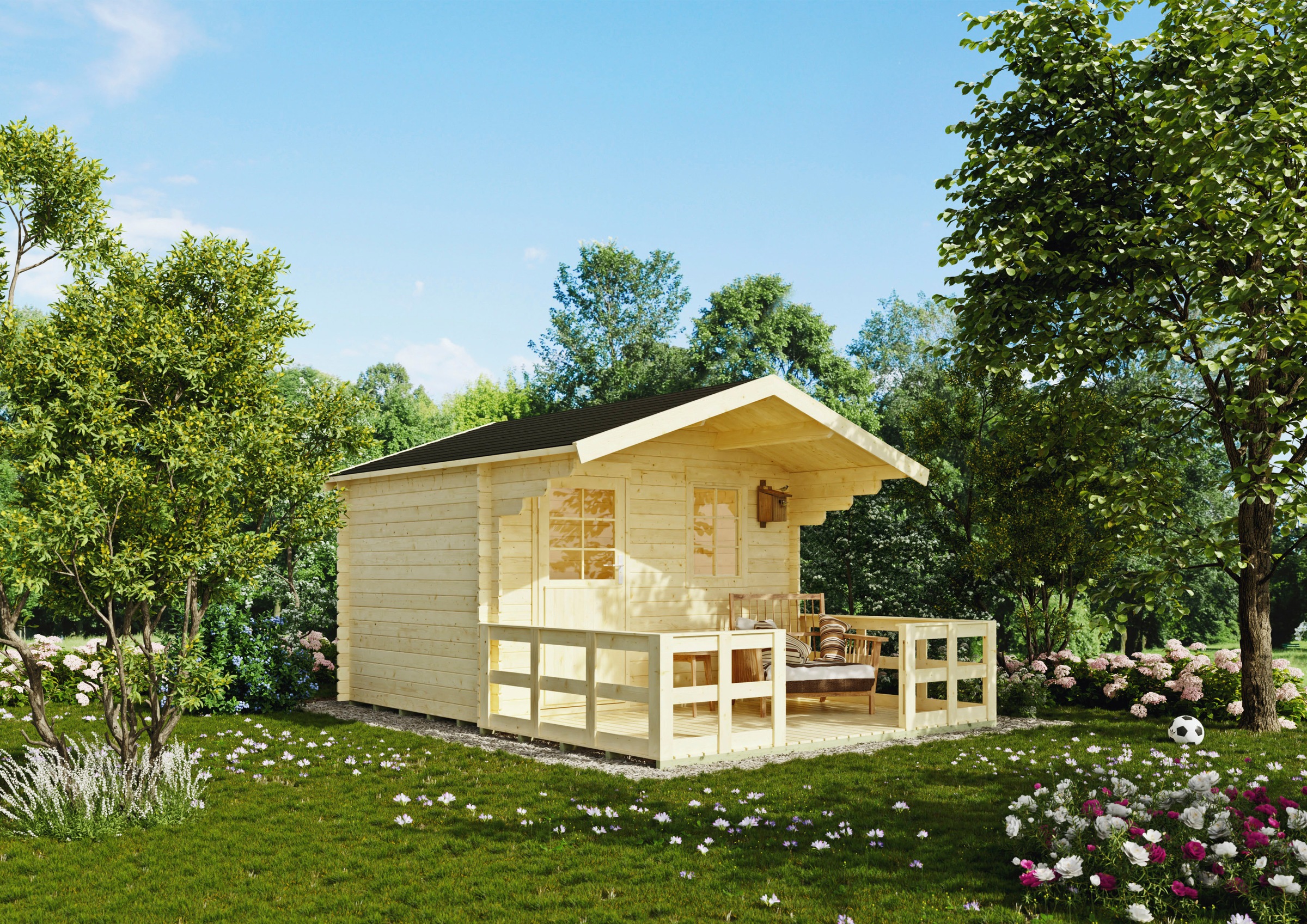 KONIFERA Gartenhaus "Kallenberg 1" mit Terrasse und Vordach günstig online kaufen