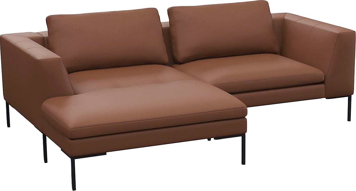 FLEXLUX Ecksofa »Loano, superbequemer Sitzkomfort durch Kaltschaum im Sitz, L-Form«, modernes Sofa, frei im Raum stellbar, lose Kissen, hoher Fuß