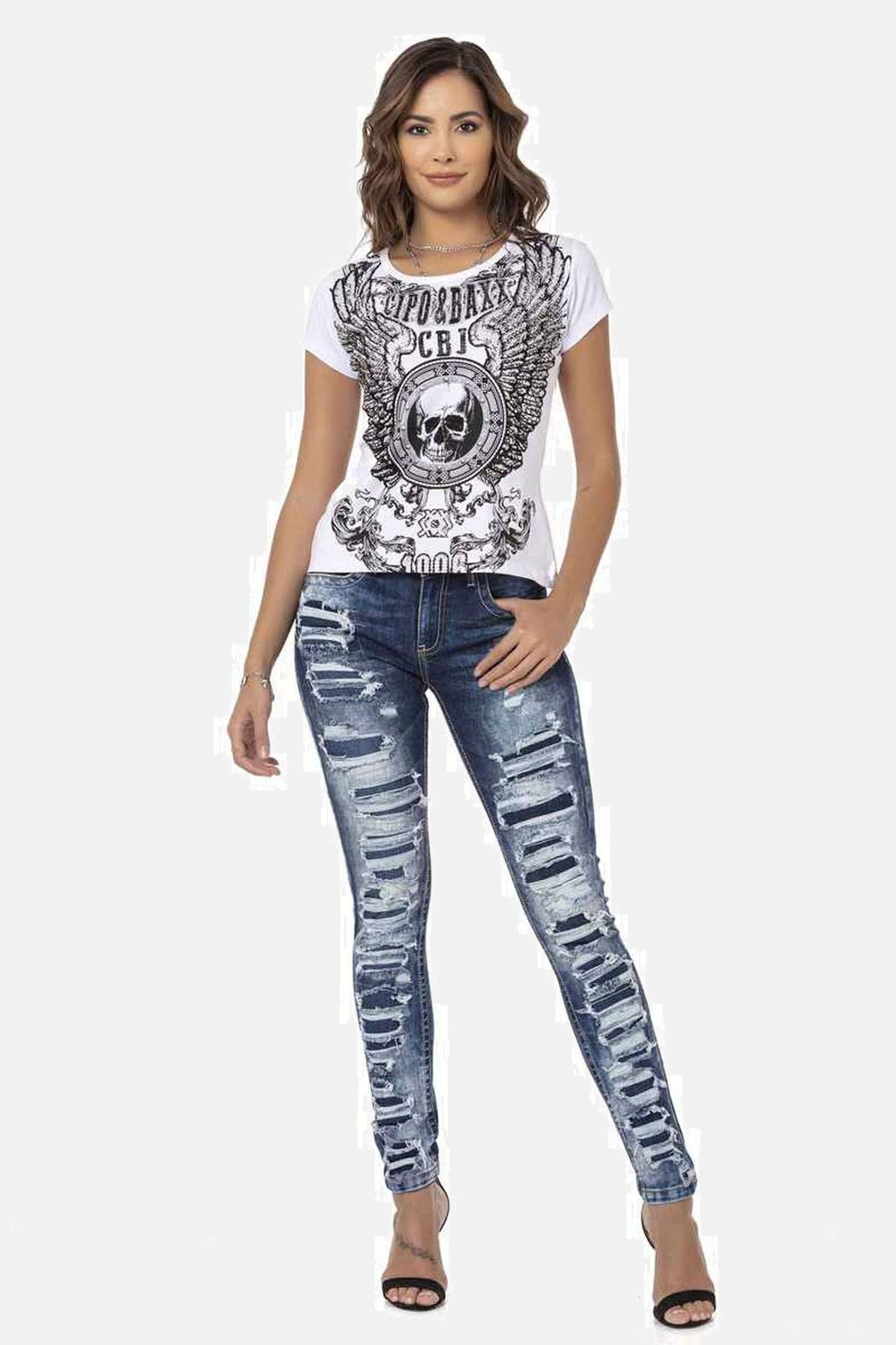 Cipo & Baxx 5-Pocket-Jeans »Jeans«, mit coolen Destroyed-Elementen, WD479