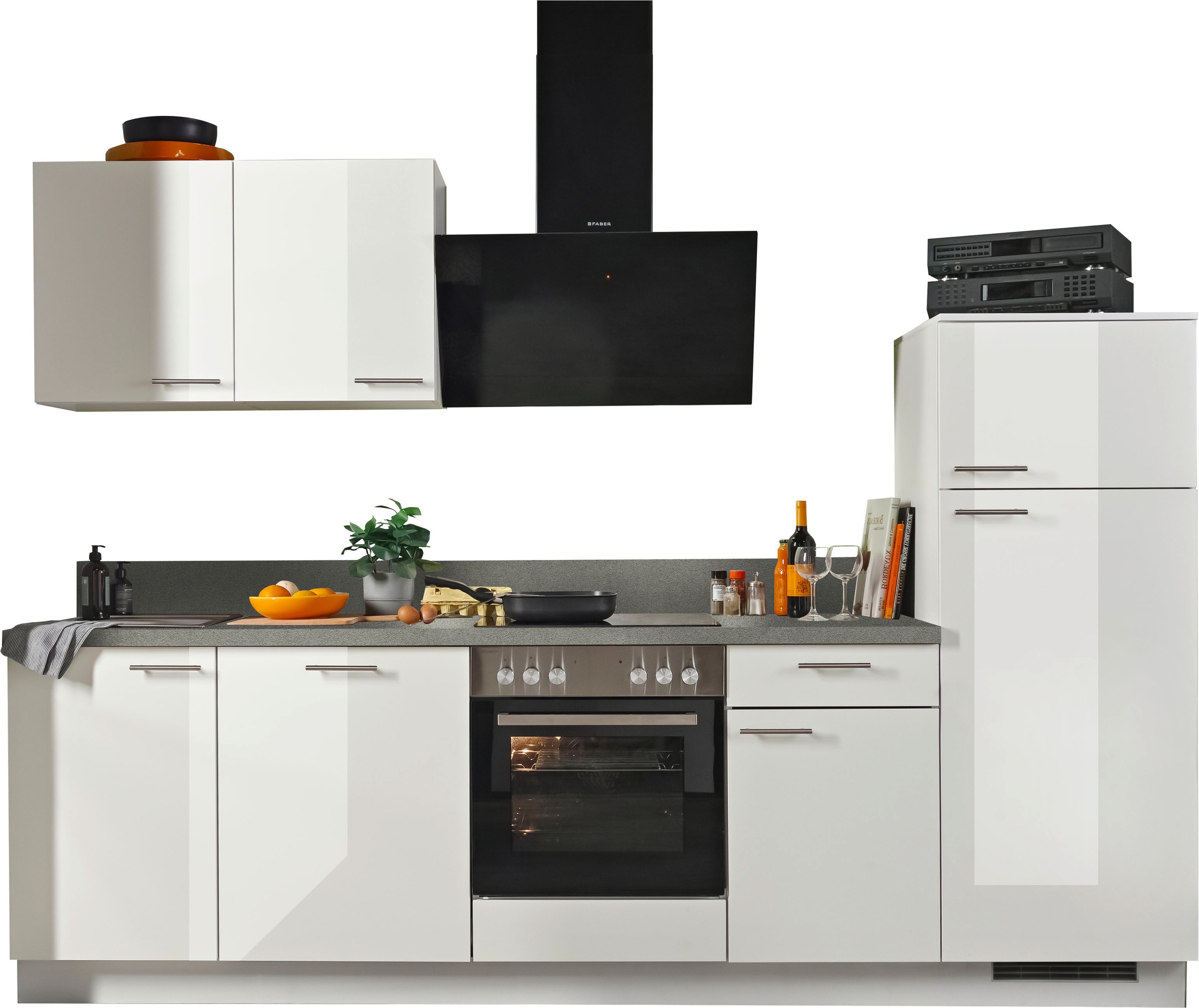 KOCHSTATION Küche vormontiert, wahlweise mit E-Geräten, Stellbreite 280 cm günstig online kaufen