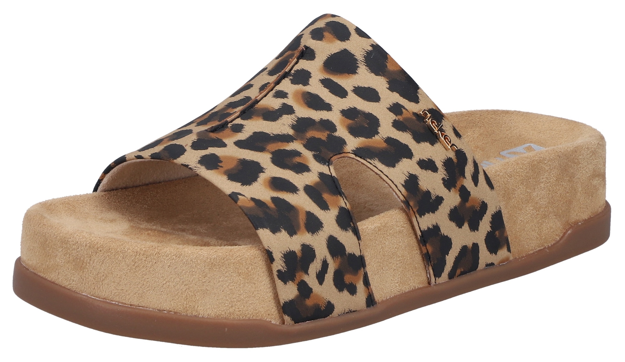 Rieker Pantolette Sommerschuh, Strandschuh, Urlaubsschuh in Leo-Optik günstig online kaufen