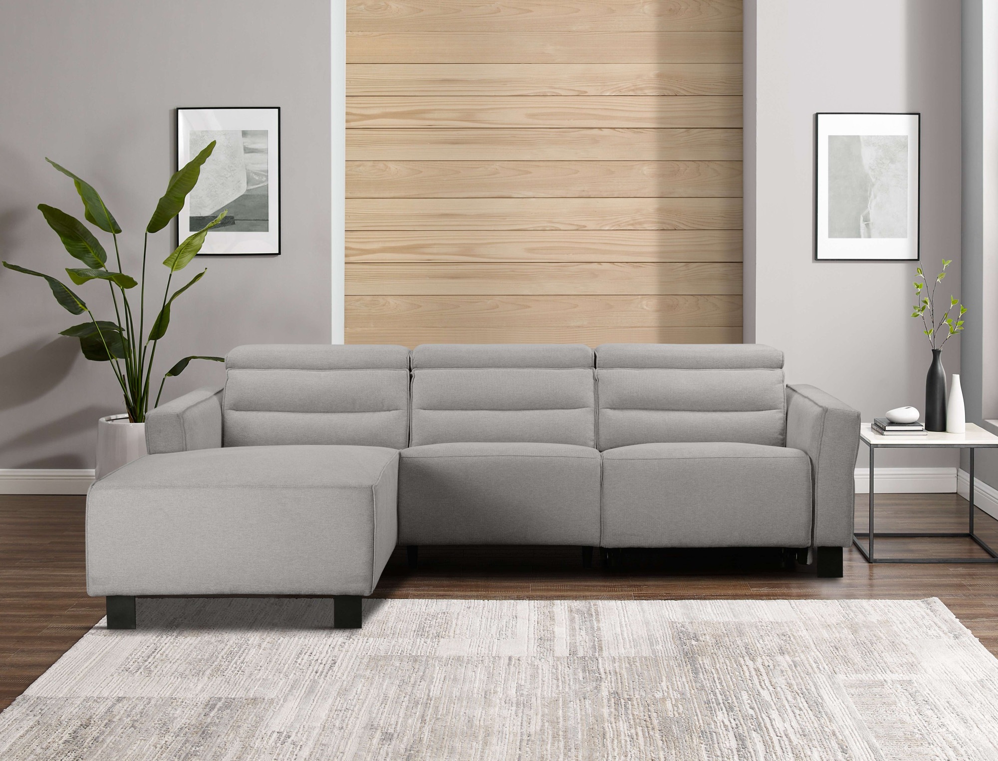 Places of Style Ecksofa »Carpari, L-Form, 263 cm, manuelle o. elektrische Relaxfunktion,«, USB A/C und Kopfteilverstellung