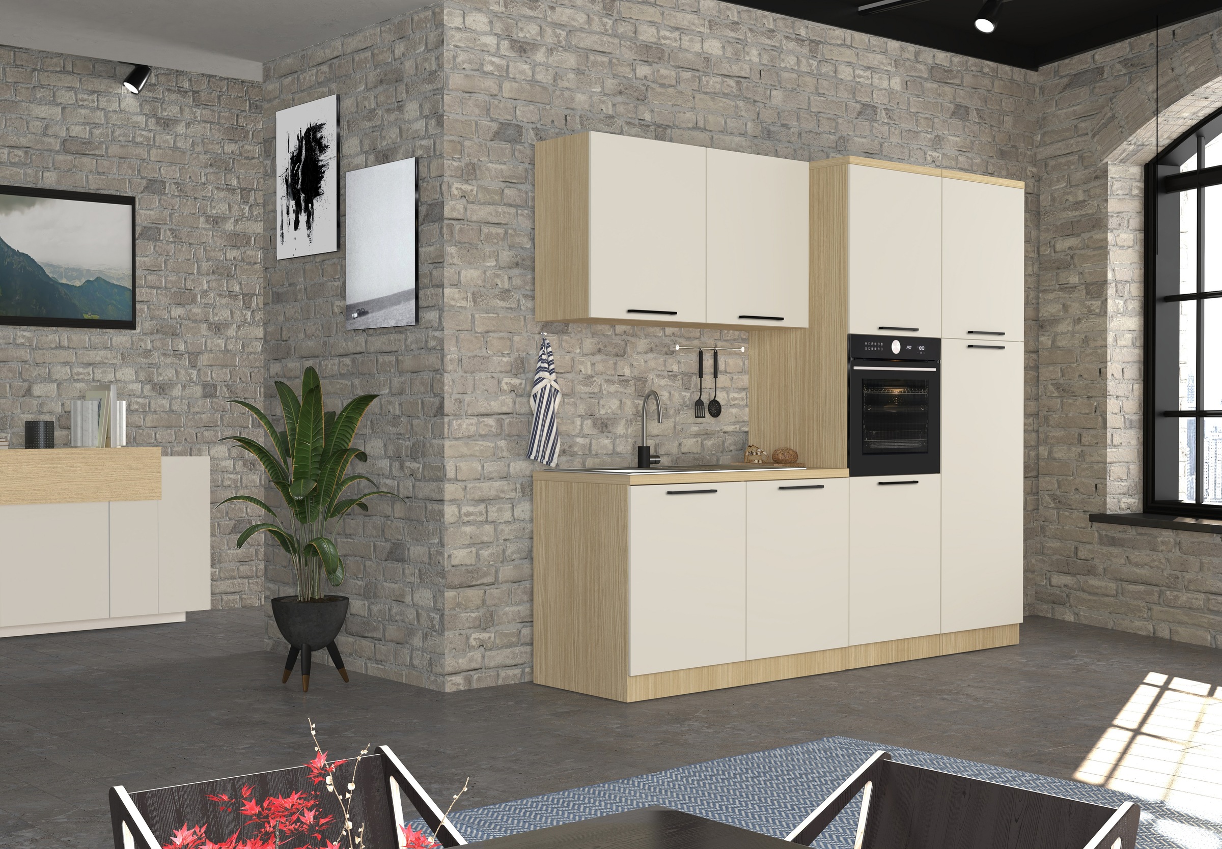 KOCHSTATION Spülenschrank »Luna, Unterschrank für Spüle, Küchenspülenschrank, Made in  Italy« B/T/H: 120×60×85 cm, inklusive Einbauspüle und Siphon