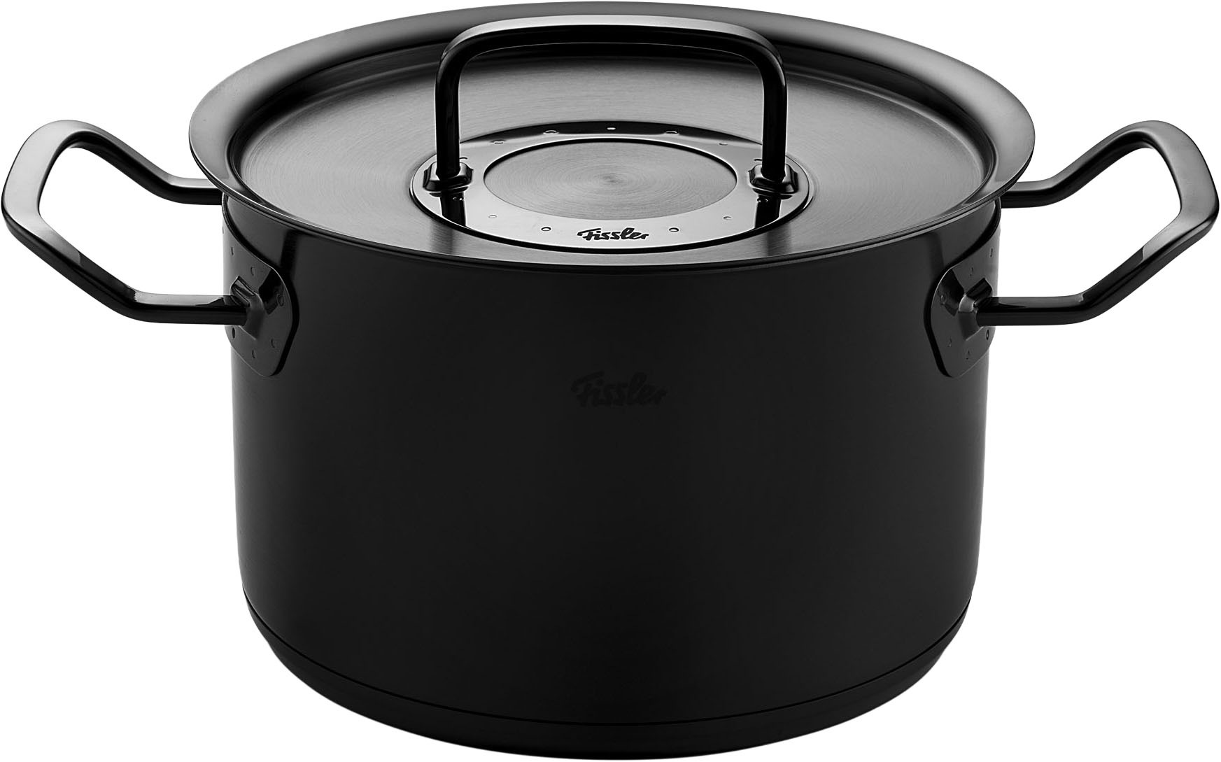 Fissler Topf-Set »Original-Profi Collection ShadowLine«, Edelstahl 18/10, (Set, 8 tlg., 3 Kochtöpfe mit Metalldeckel, 1 Servierpfanne, 1 Stielkasserolle), Auf 1.800 Stück limitiert, Echtheitszertifikat, Made in Germany