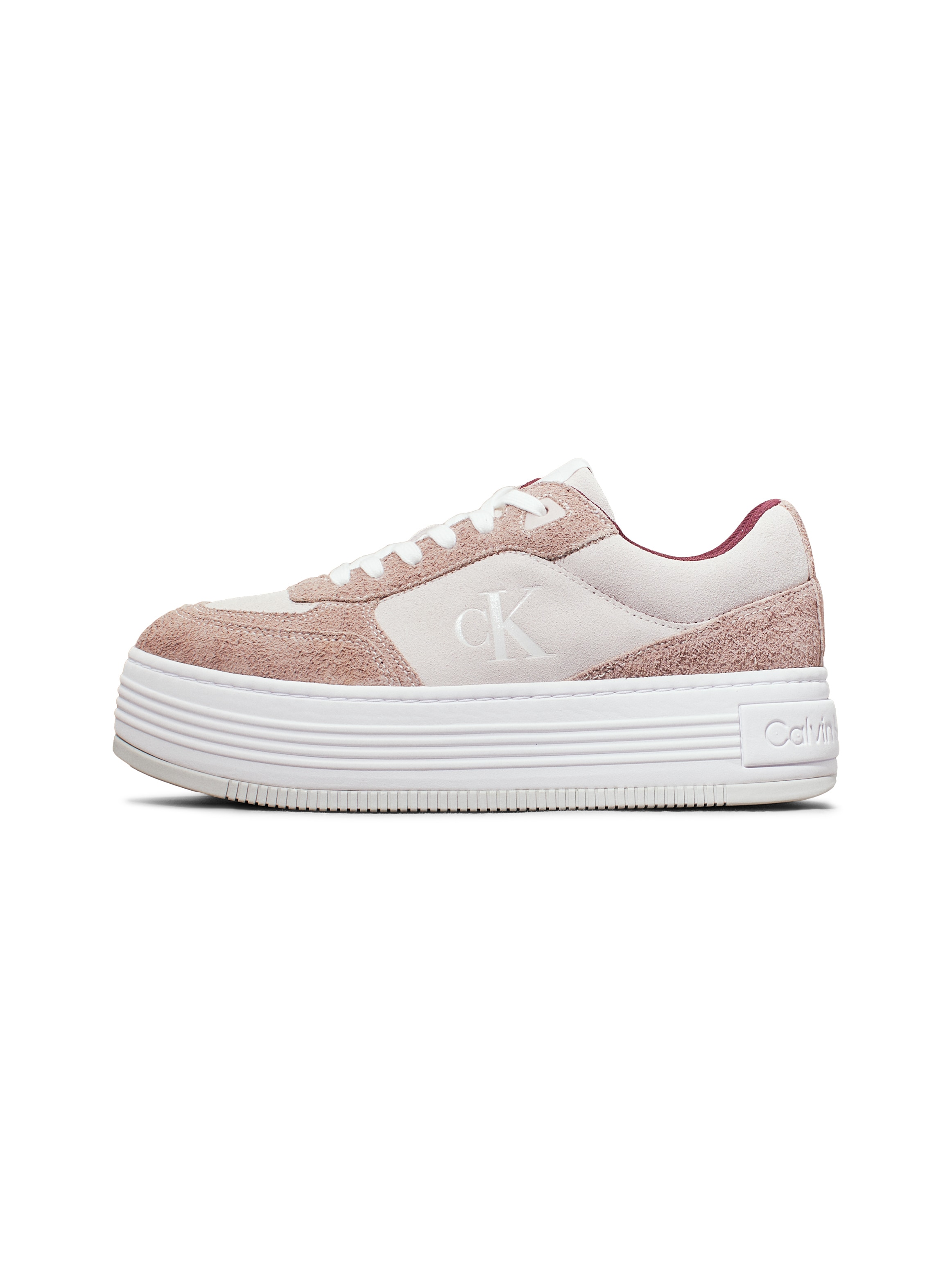 Calvin Klein Jeans Plateausneaker »BOLD PLATF LACEUP LOW MG SUEDE«, Freizeitschuh, Halbschuh, Schnürschuh mit seitlichem CK-Logo